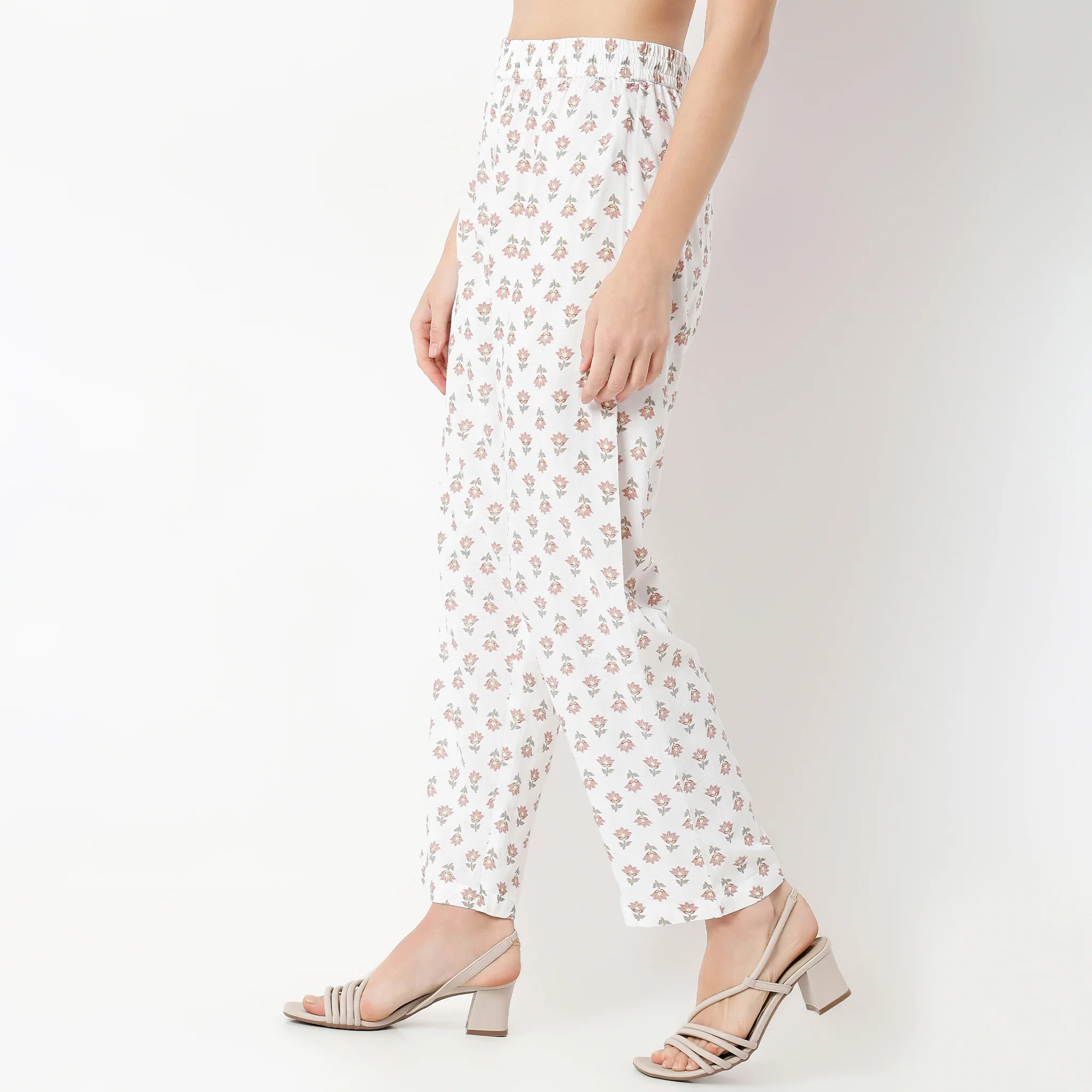 Ankle Length Straight Fit Printed Pants - Image 5