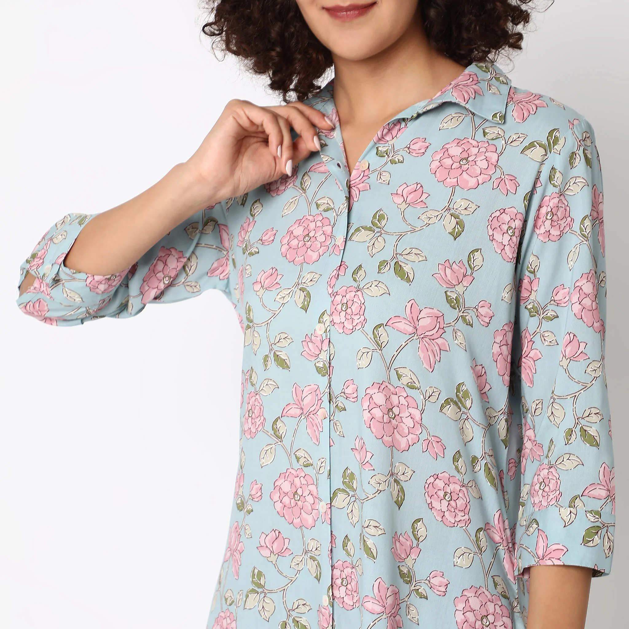 Straight Fit Printed Kurta With Pant Co-Ords - Image 5