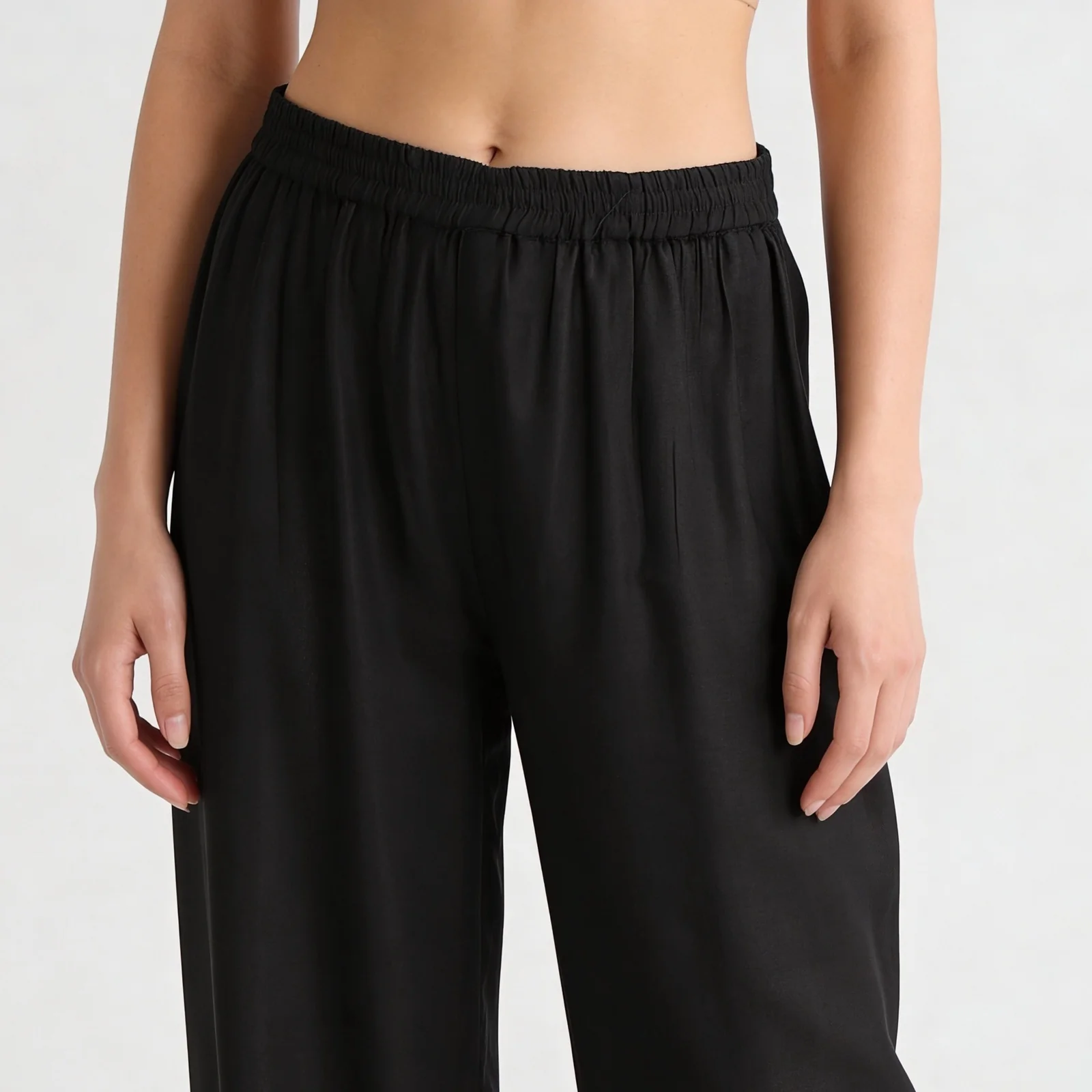 Straight Fit Printed Mid Rise Palazzos - Image 4