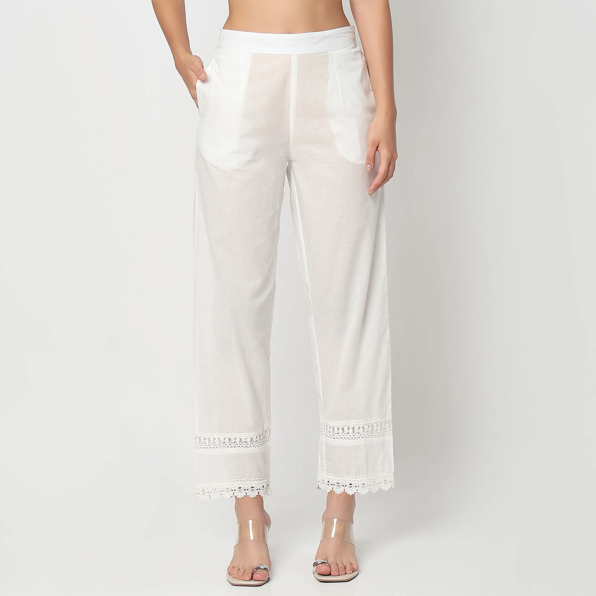 Mid Rise Straight Fit Ethnic Pants - Image 7