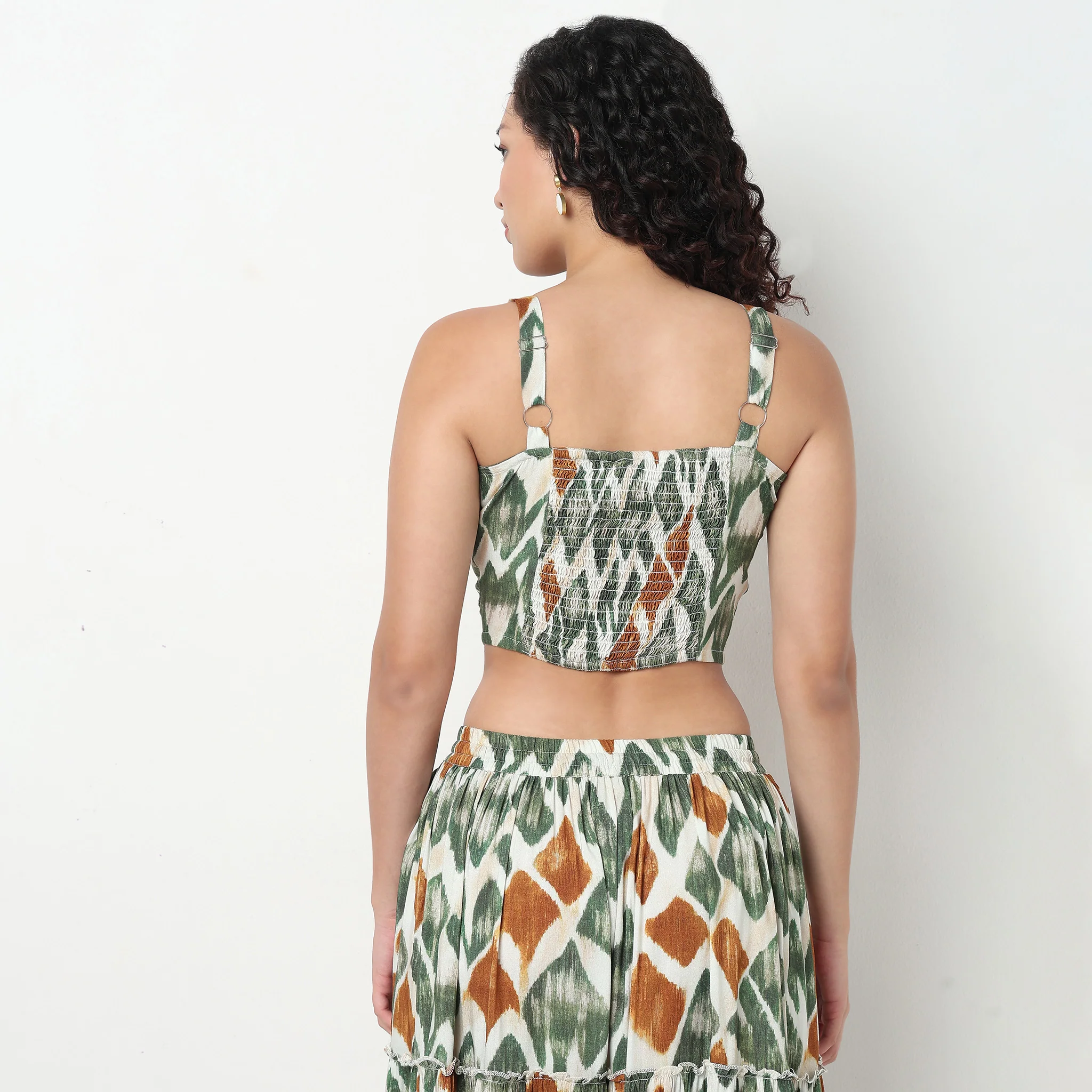 Printed Strappy Crop Top - Image 3