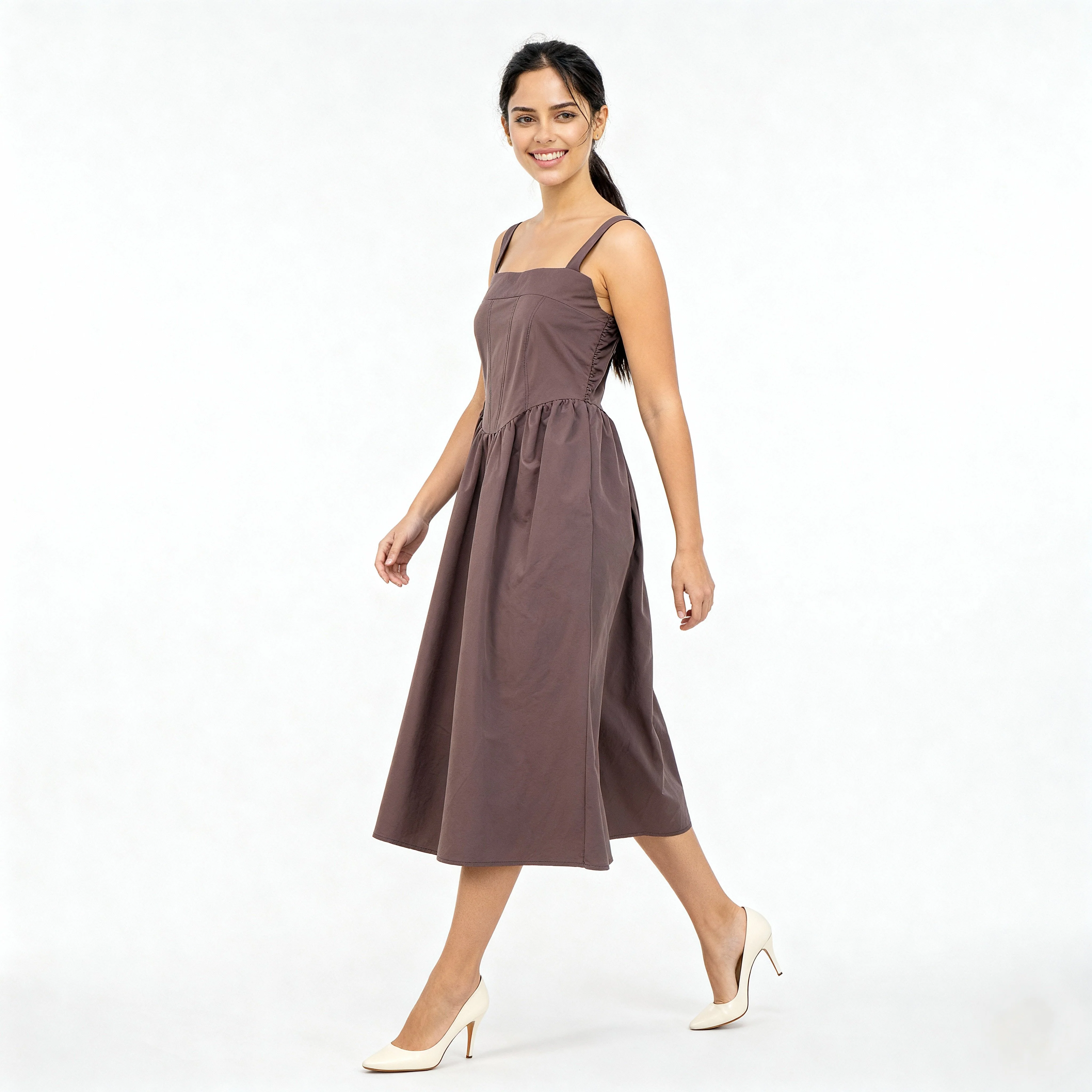 Strappy Knitted Flare Dress - Image 3