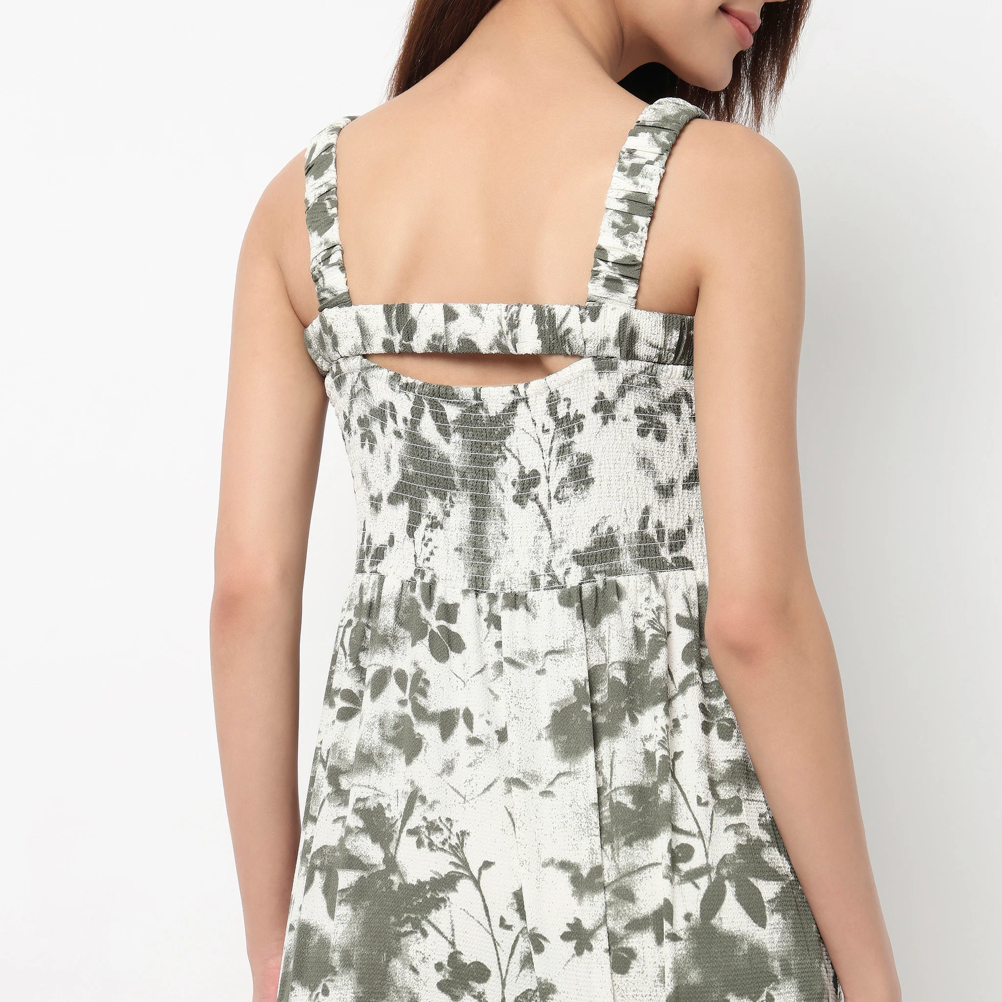 Strapy Midi Dress With Abstract Print - Image 4