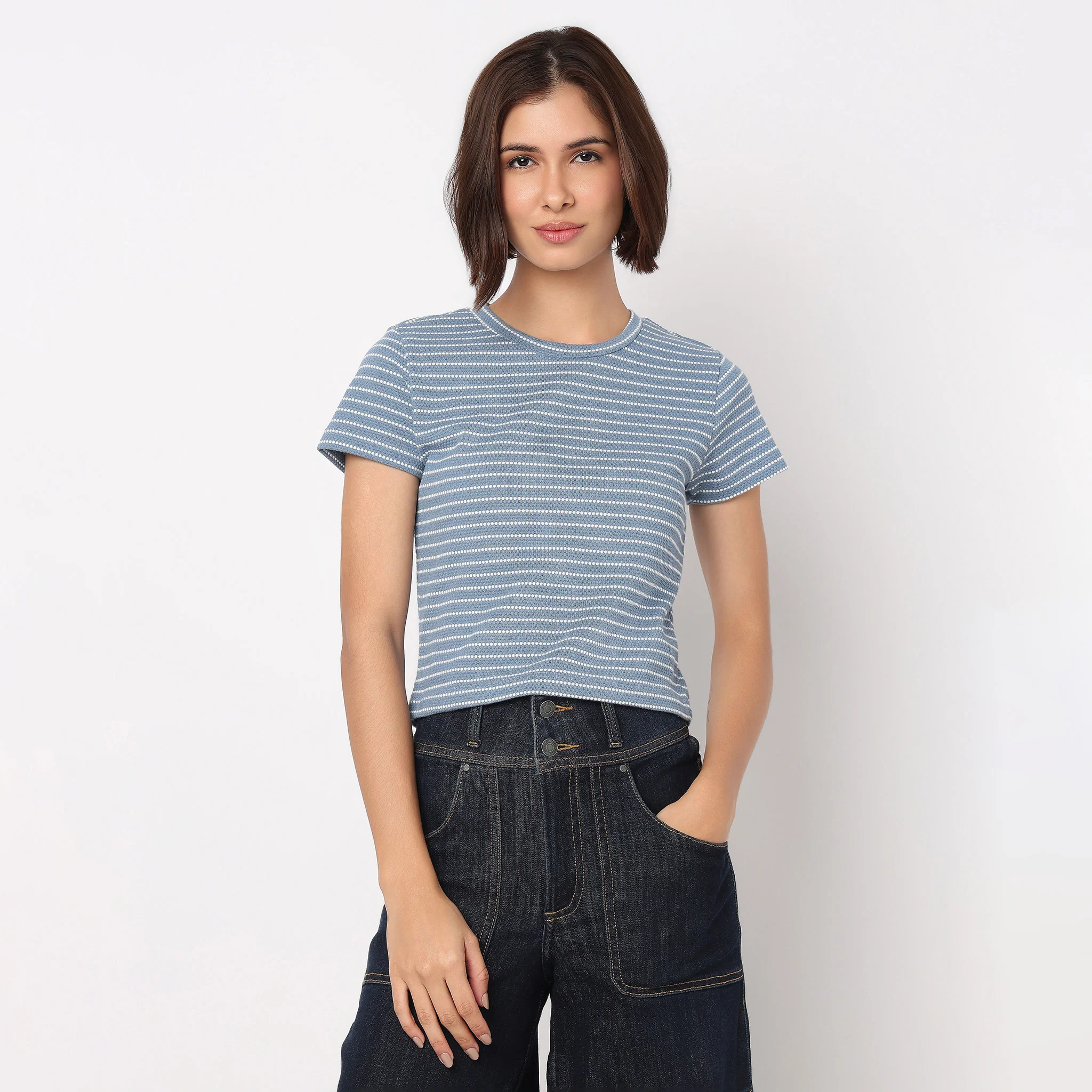 Striped Betty Essential Crop T-Shirt - Image 7