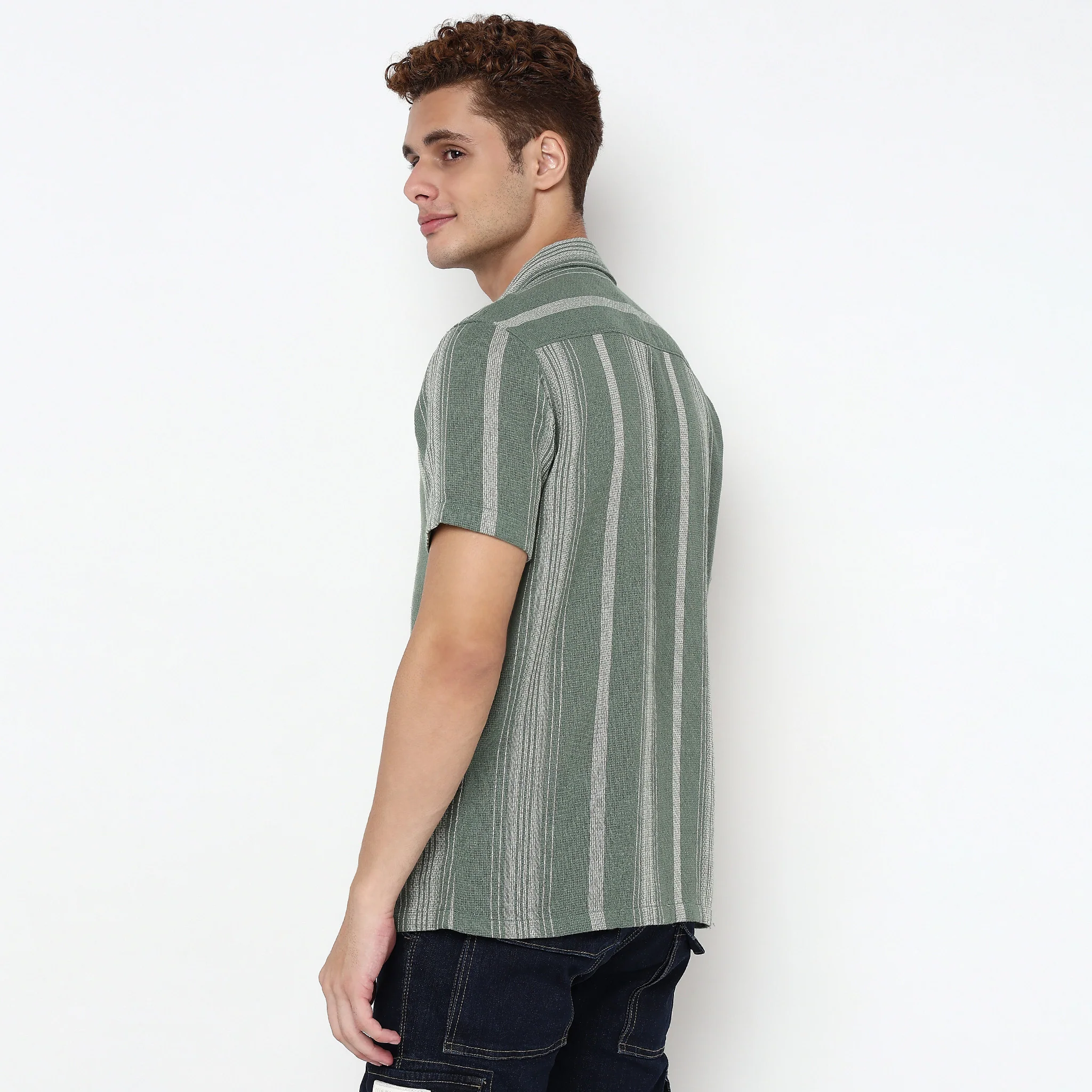 Striped Cotton Cuban Shirt - Image 3