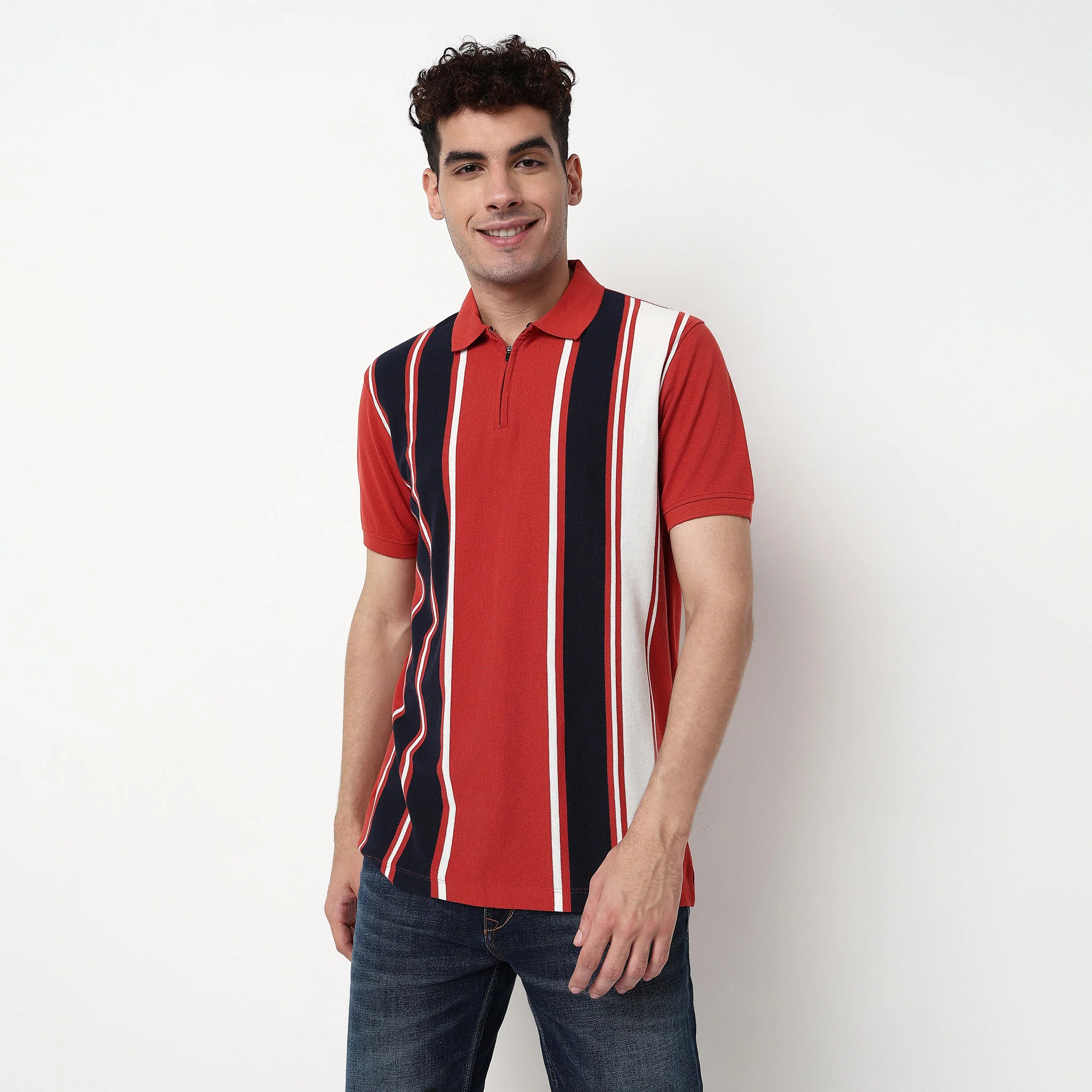 Striped University Polo T-Shirt - Image 2