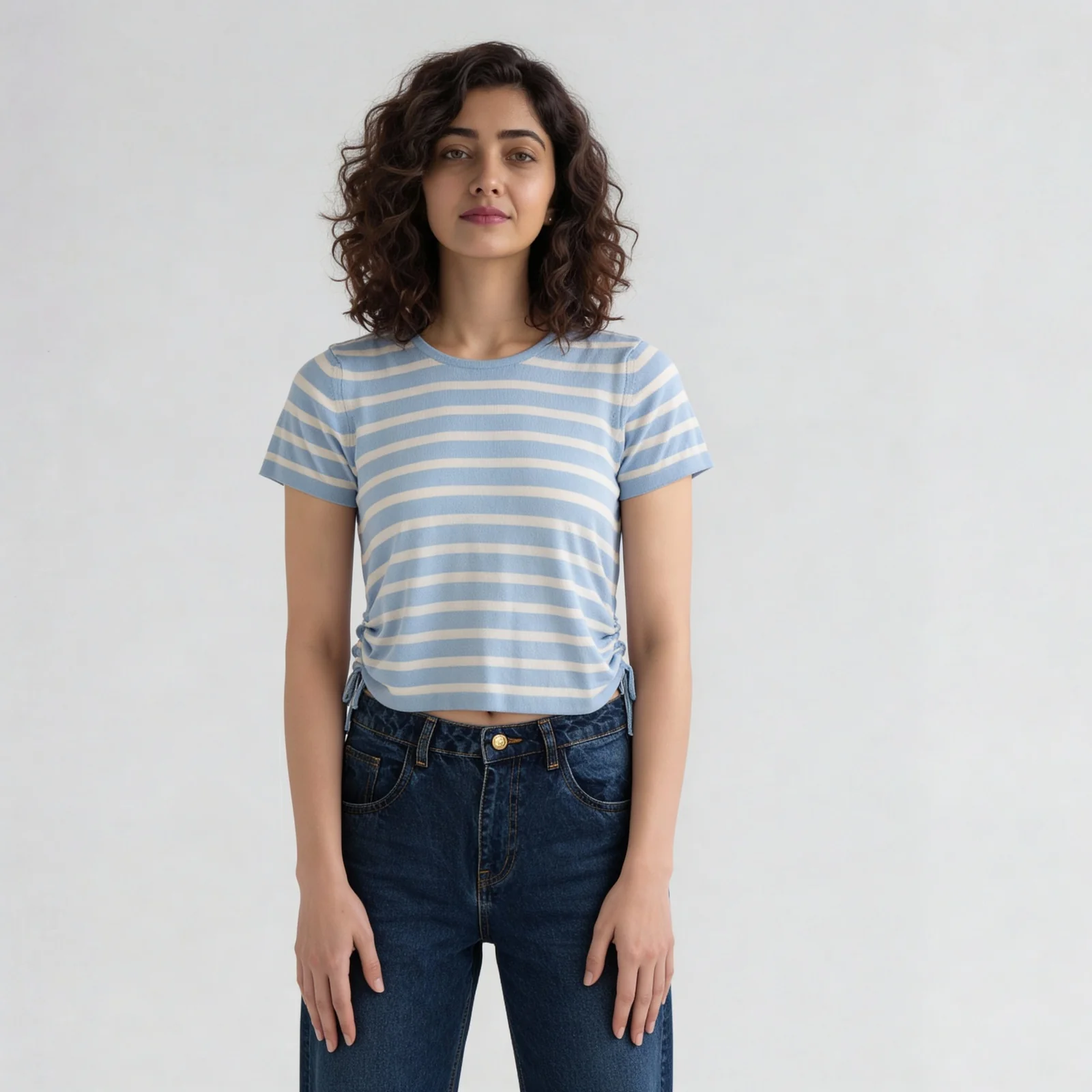 Striped Flatknit Crop T-Shirt - Image 7