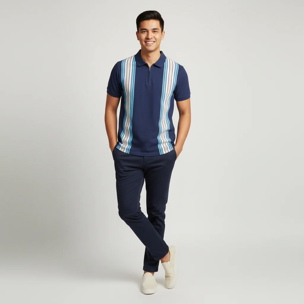 Striped University Polo T-Shirt