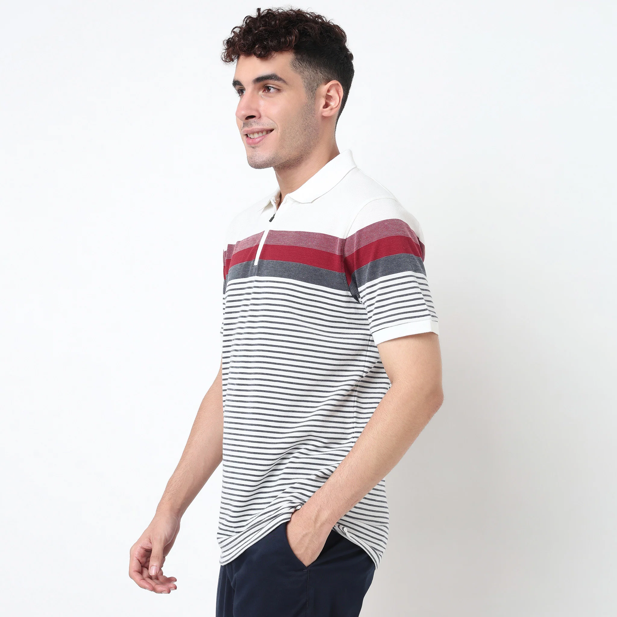 Striped Weekend Polo T-Shirt - Image 5