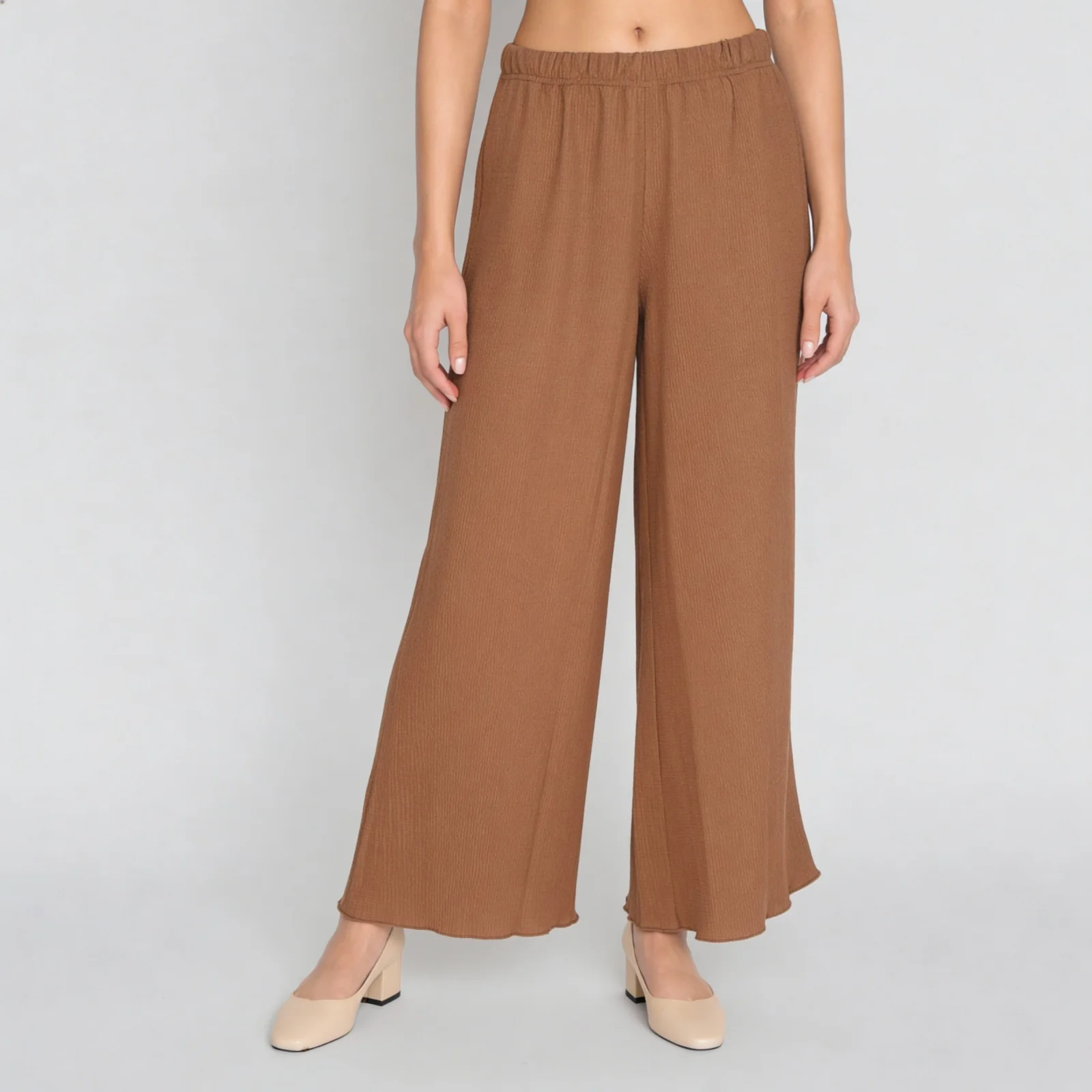 Structured Ankle Length High Rise Palazzos - Image 2