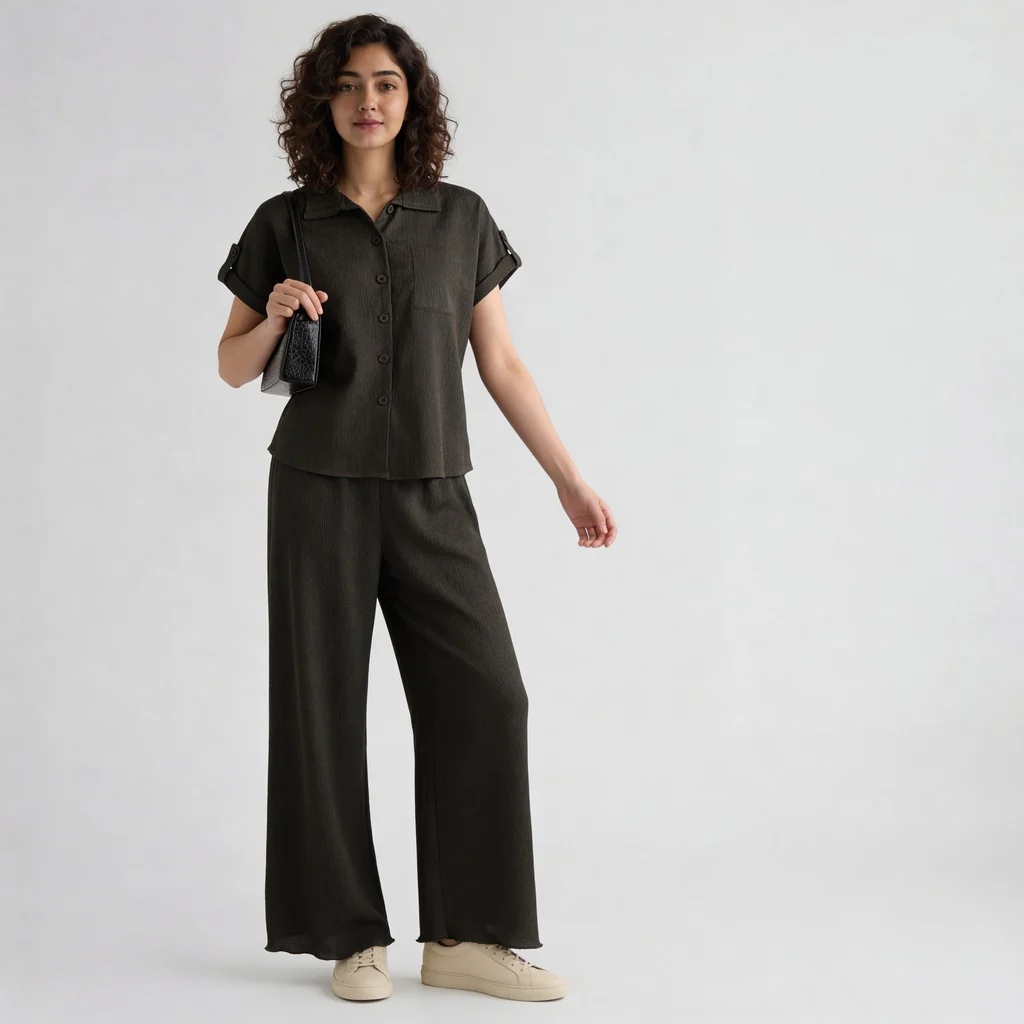 Structured Ankle Length High Rise Palazzos - Image 6