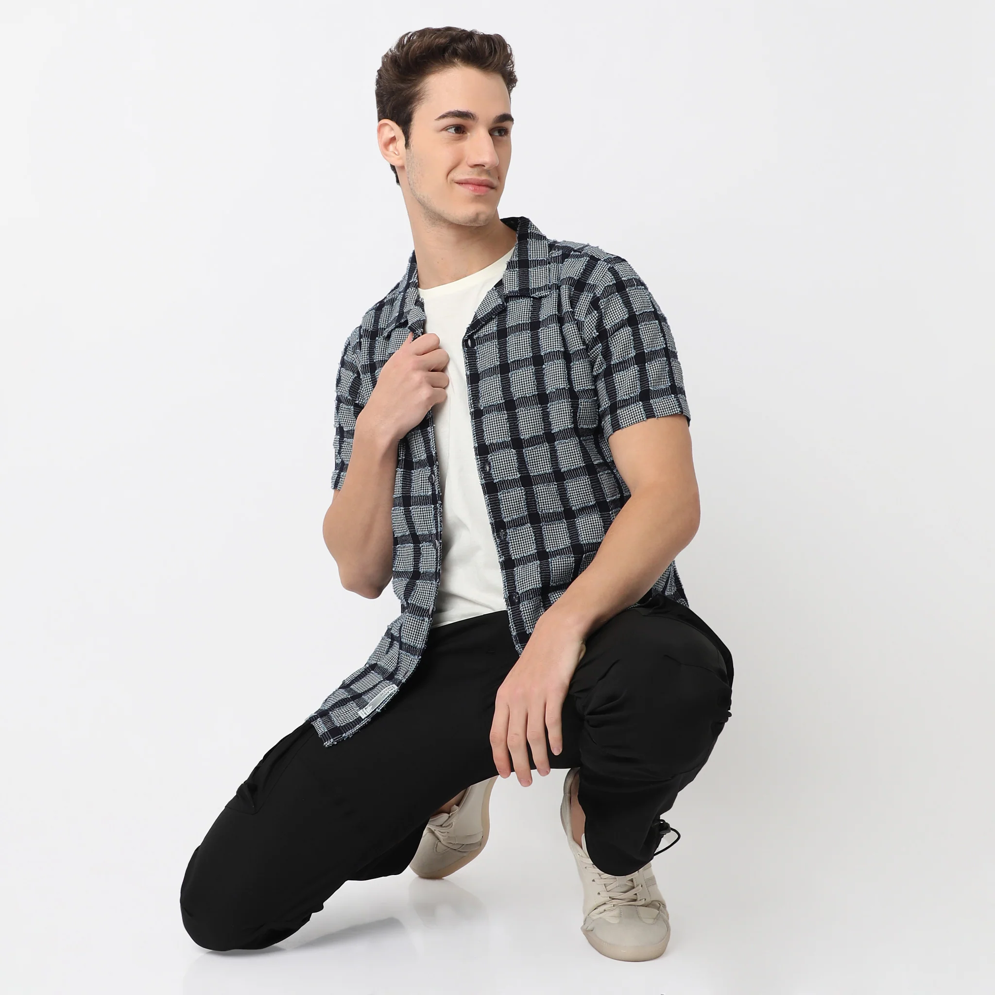 Mood Shirt?? Structured Fabric, Camp Collar Half Sleeve