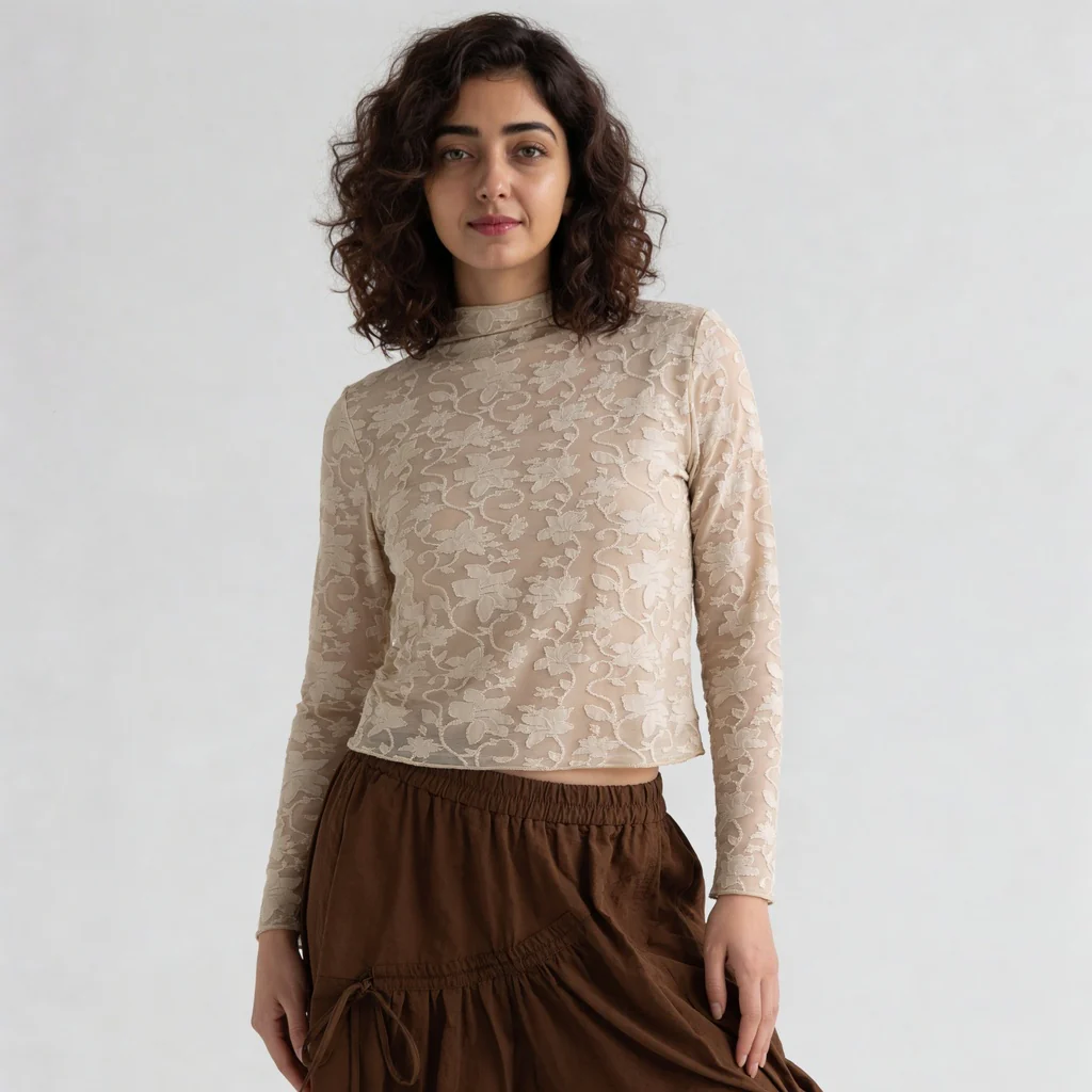 Structured High Neck Slim Fit Top - Image 7