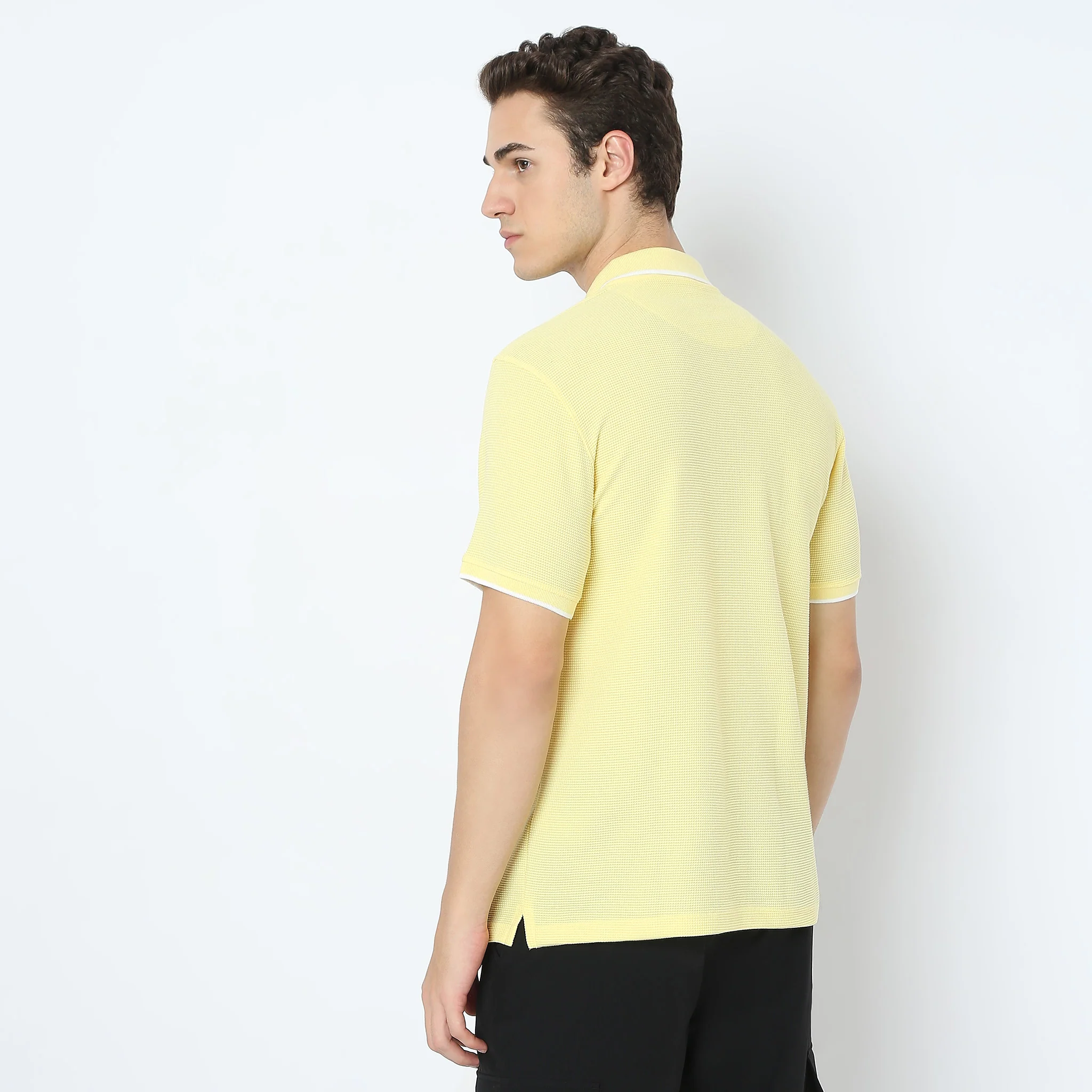 Smart Polo™ - Micro Waffle Knit Structure With modern Tipping and Zip Neck - Image 13
