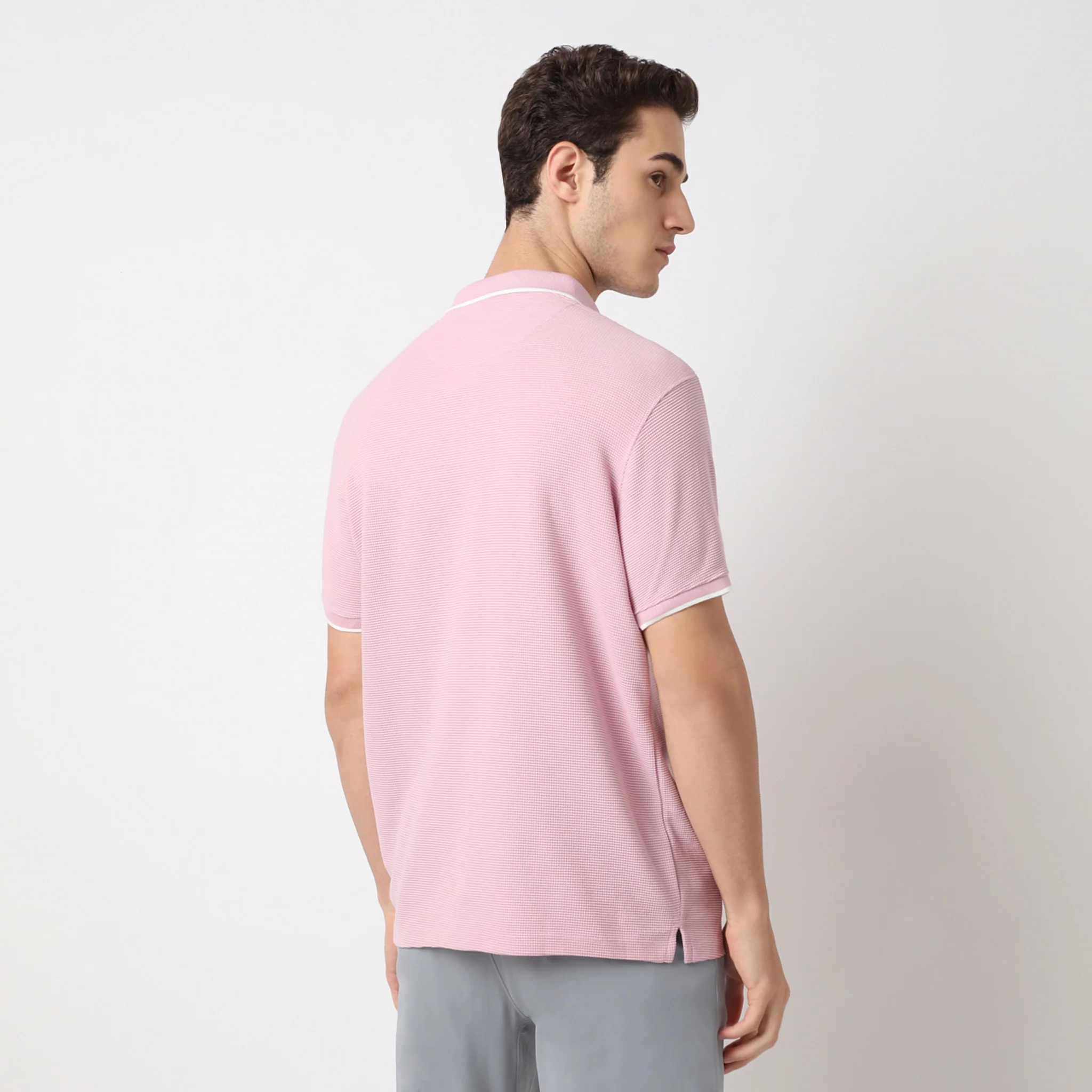 Smart Polo™ - Micro Waffle Knit Structure With modern Tipping and Zip Neck - Image 23