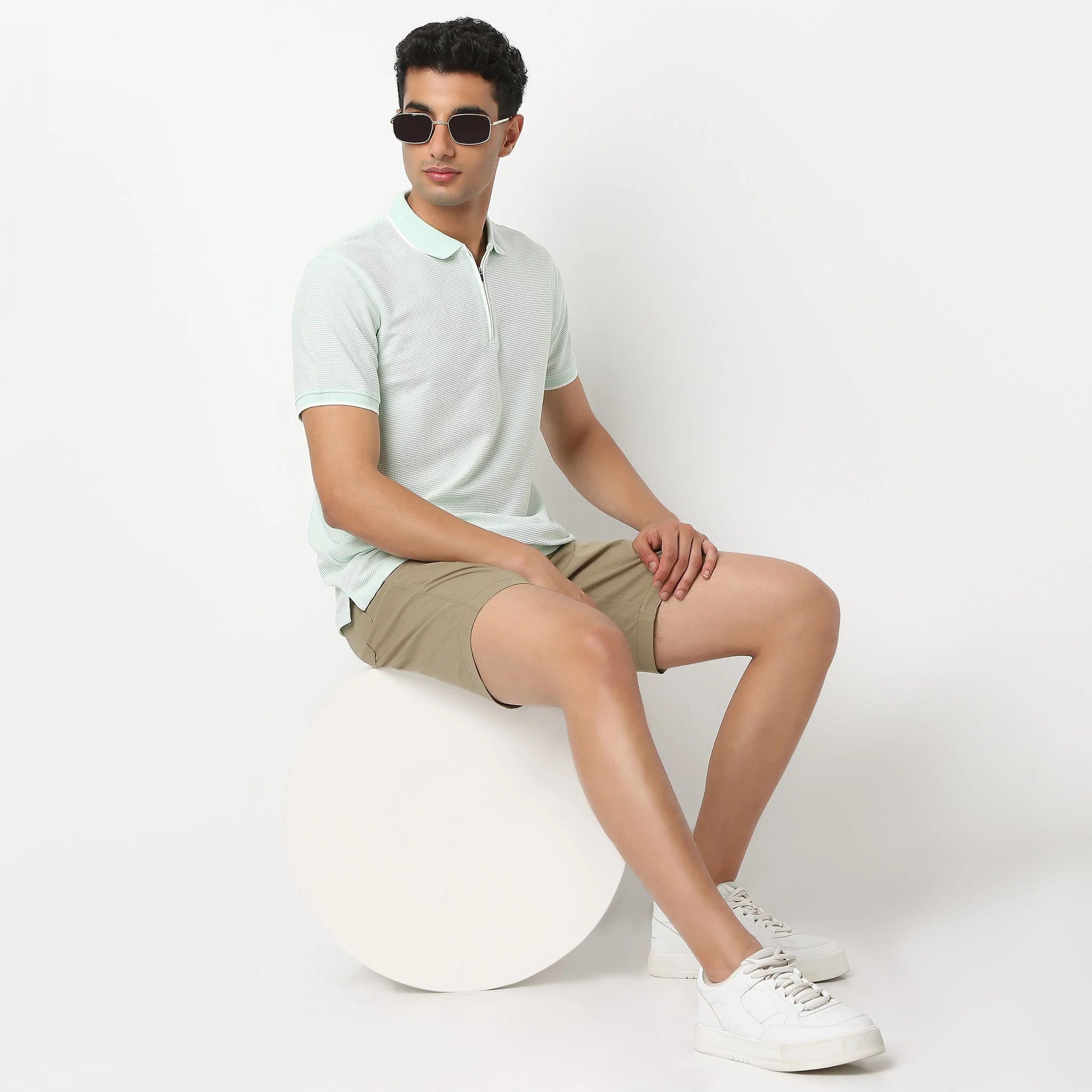 Smart Polo™ - Micro Waffle Knit Structure With modern Tipping and Zip Neck - Image 31