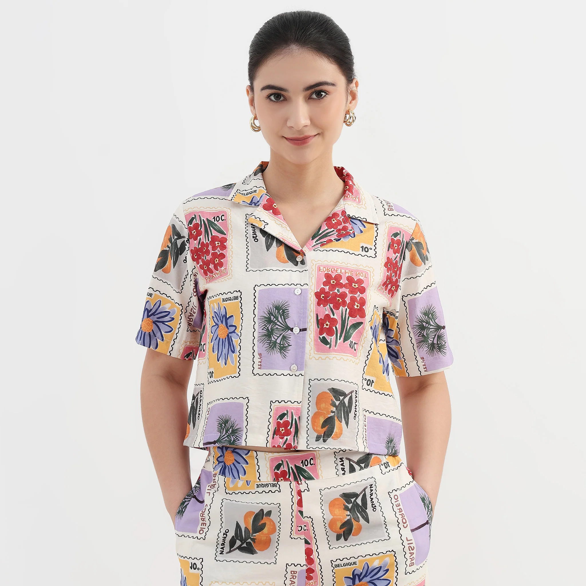 Tropical Print Boxy Shirt - Image 2