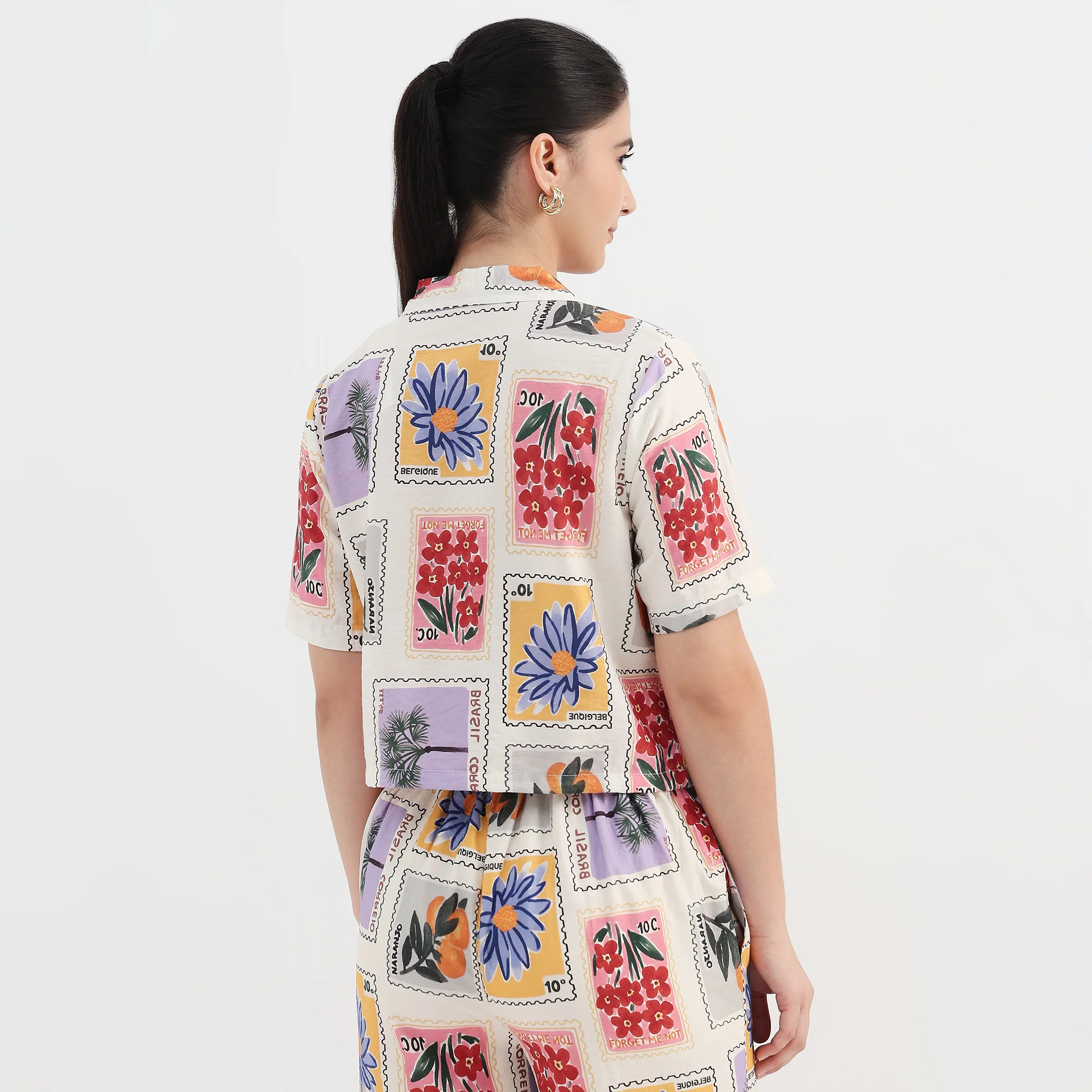 Tropical Print Boxy Shirt - Image 3