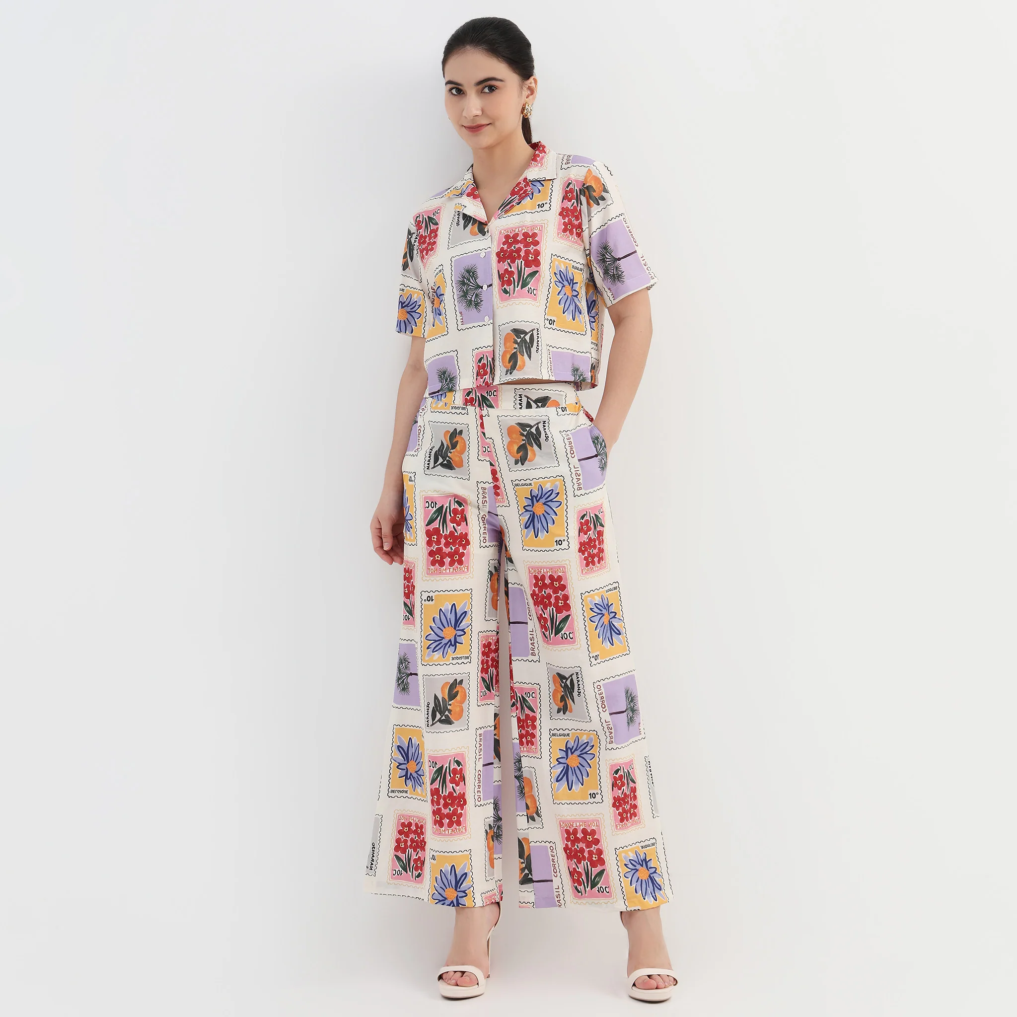Tropical Print Boxy Shirt - Image 4