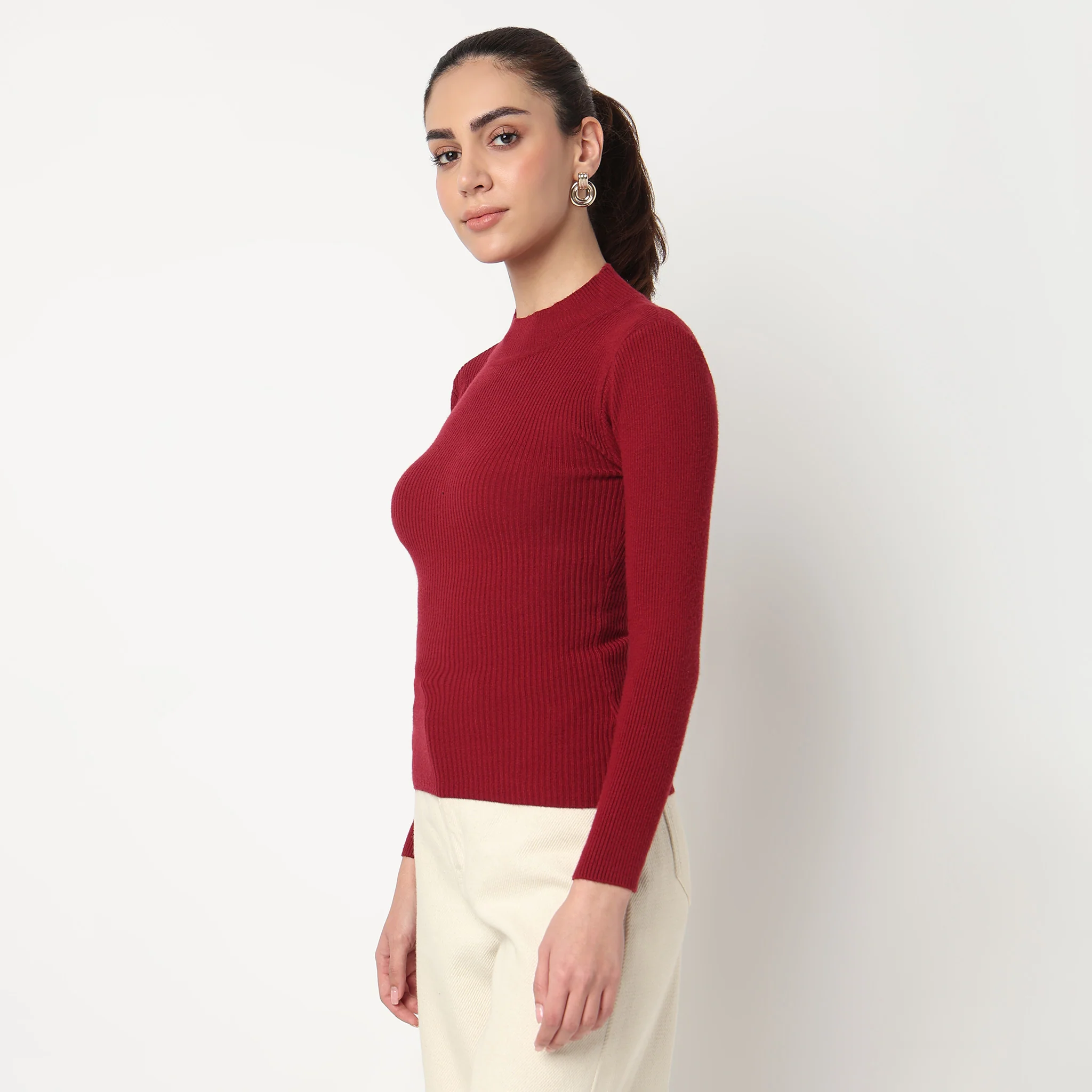 Turtle Neck Flat Knit Top - Image 10