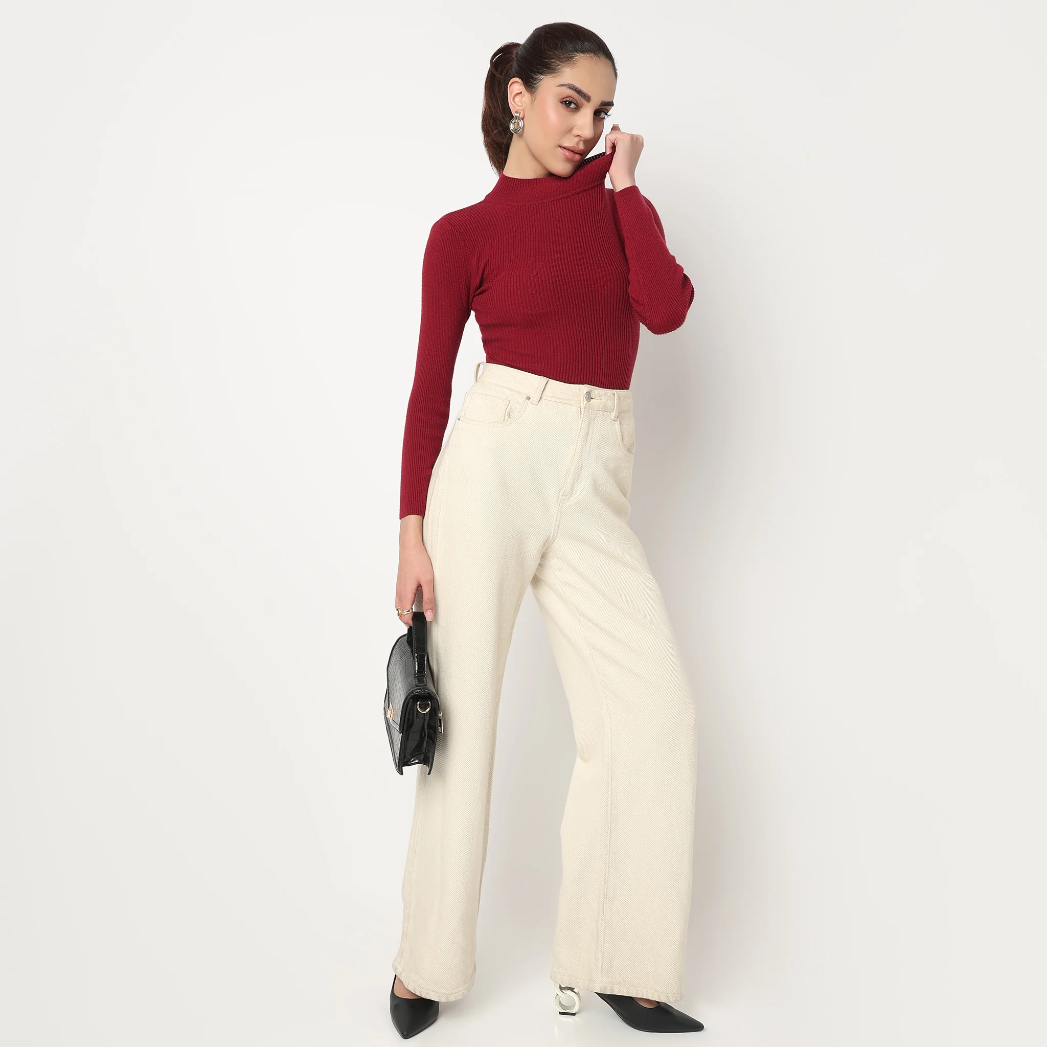 Turtle Neck Flat Knit Top - Image 6