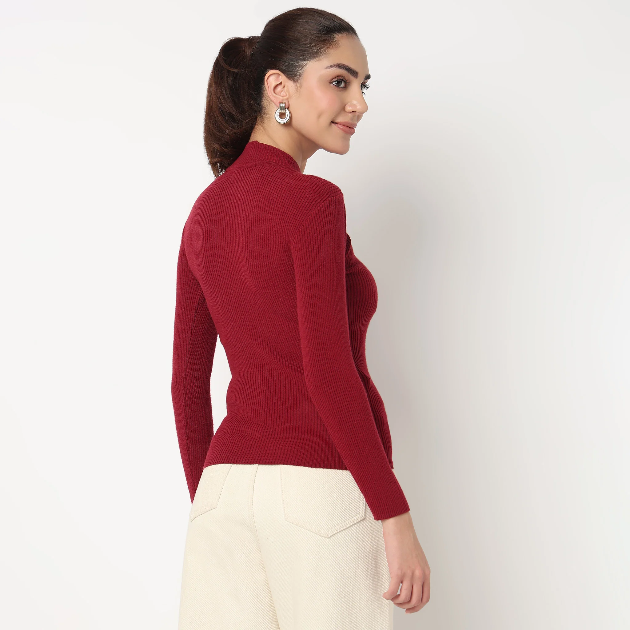 Turtle Neck Flat Knit Top - Image 8