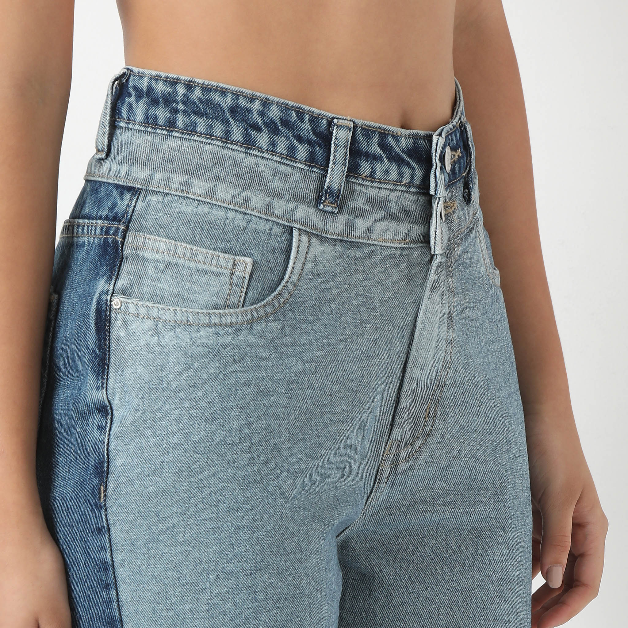 Two Tone Straight Fit Denim - Image 4