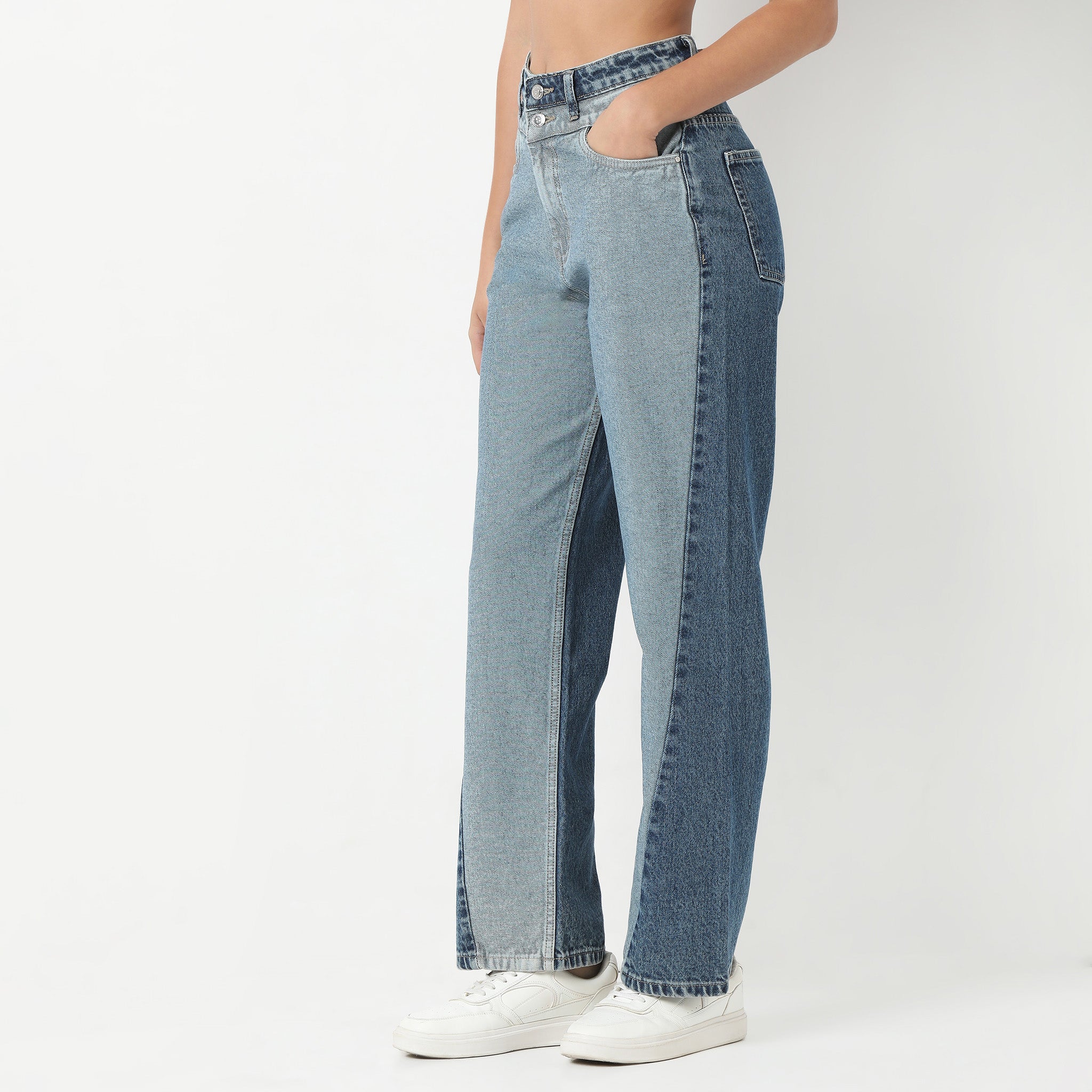Two Tone Straight Fit Denim - Image 5