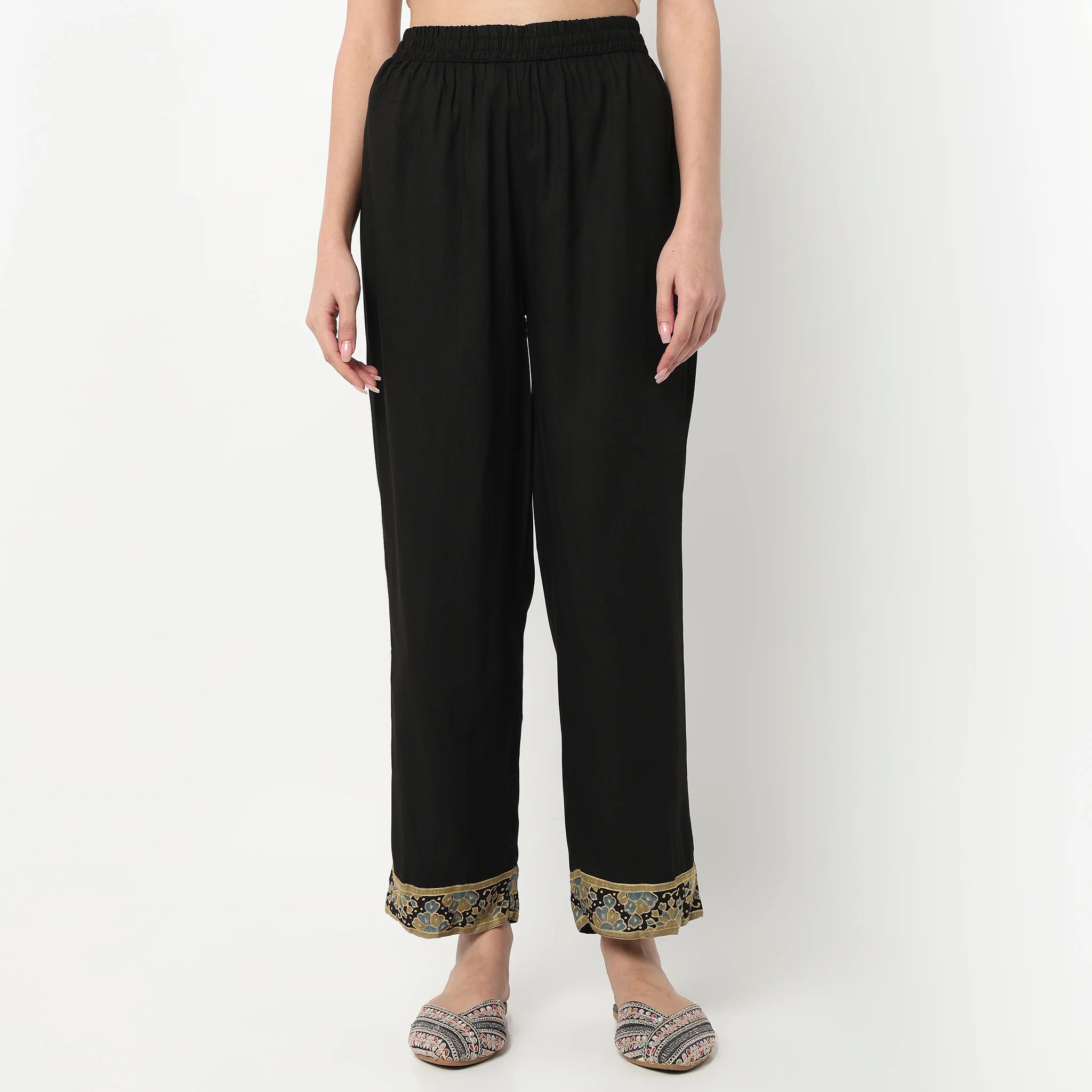 V-Neck Embroidered Straight Kurta with Pant & with Dupatta Set - Image 6