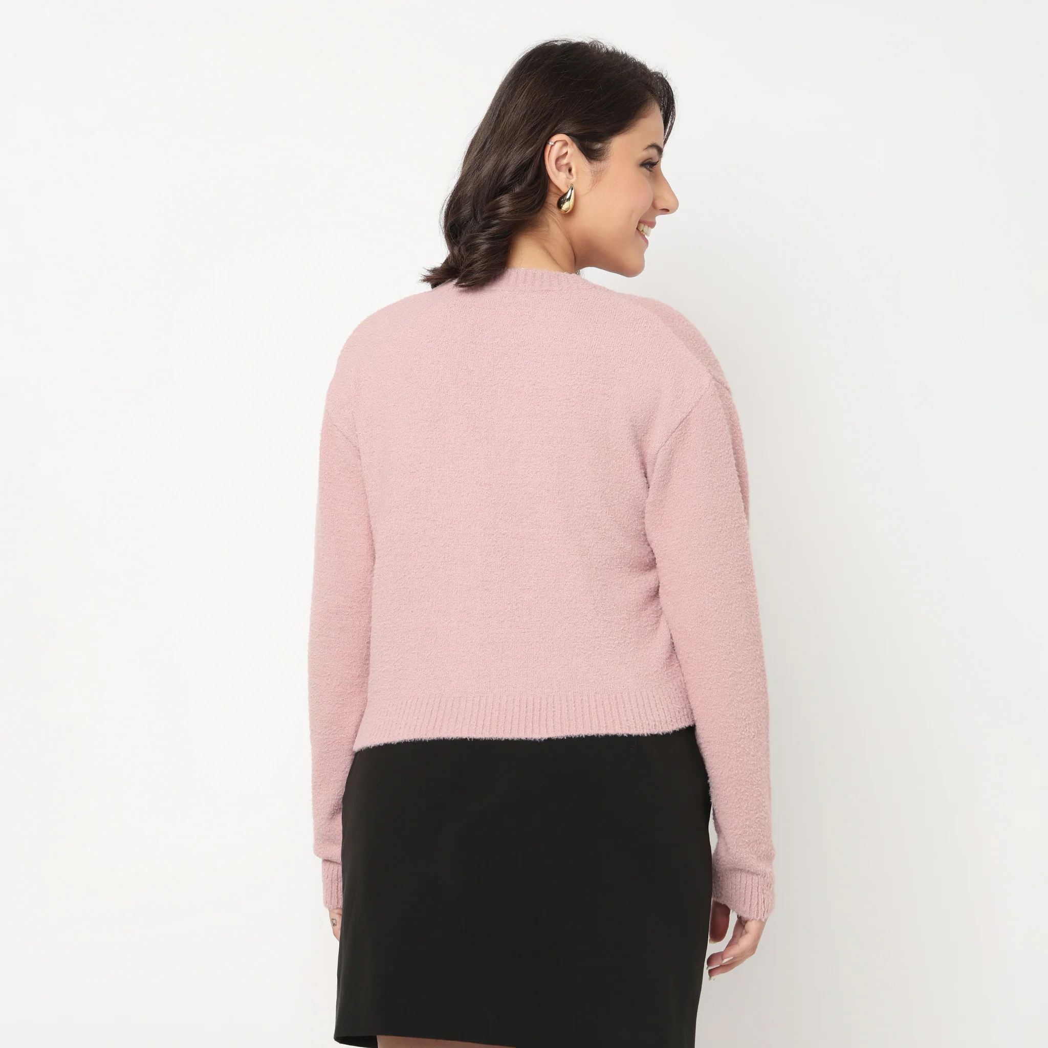 V-Neck Flat Knit Top - Image 3