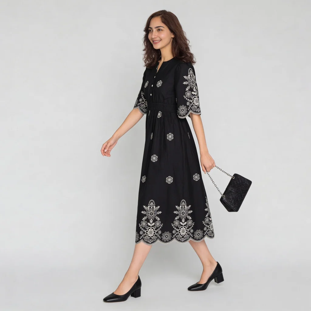 V-Neck Printed Dress