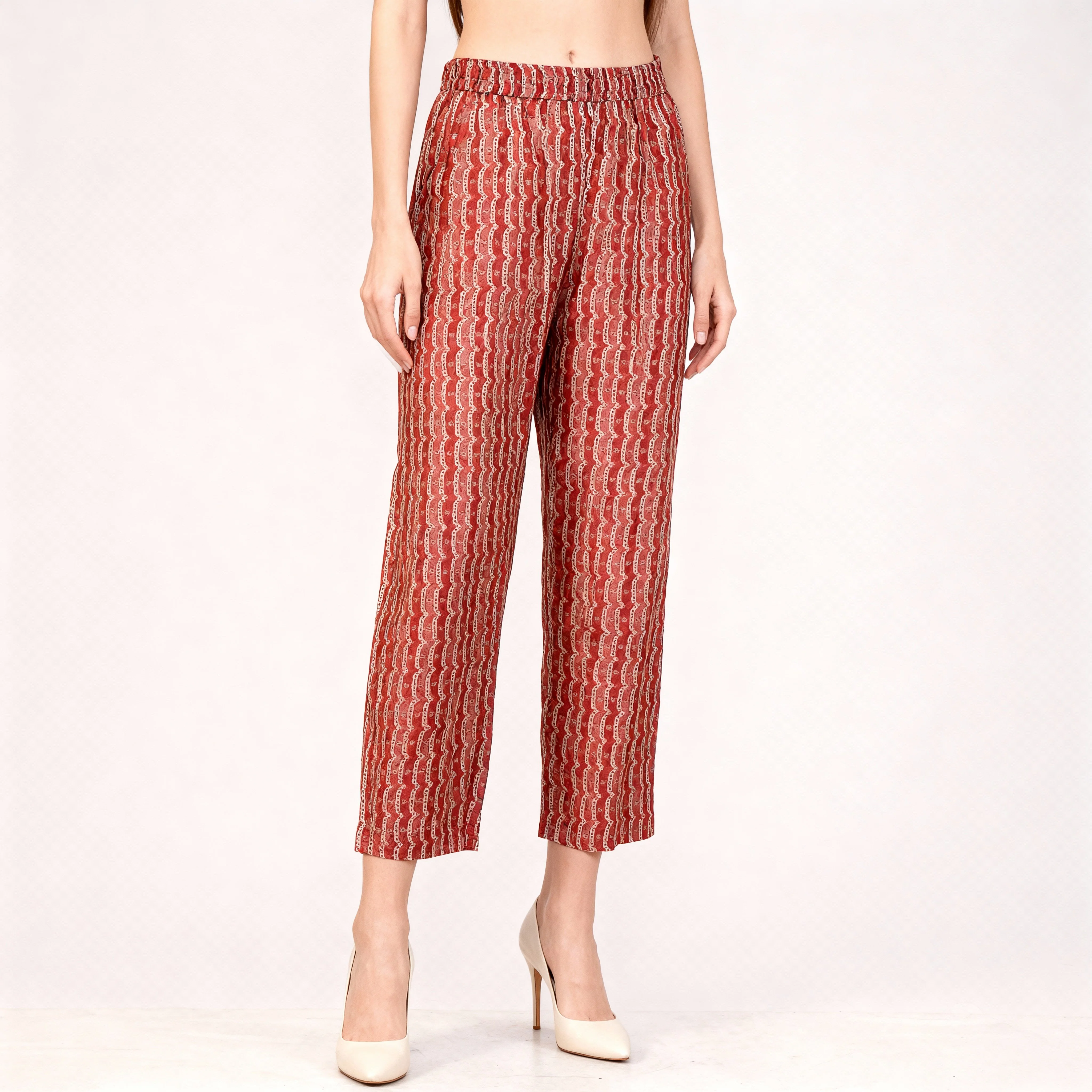 V-Neck Printed Kurta with Pant Sets - Image 6