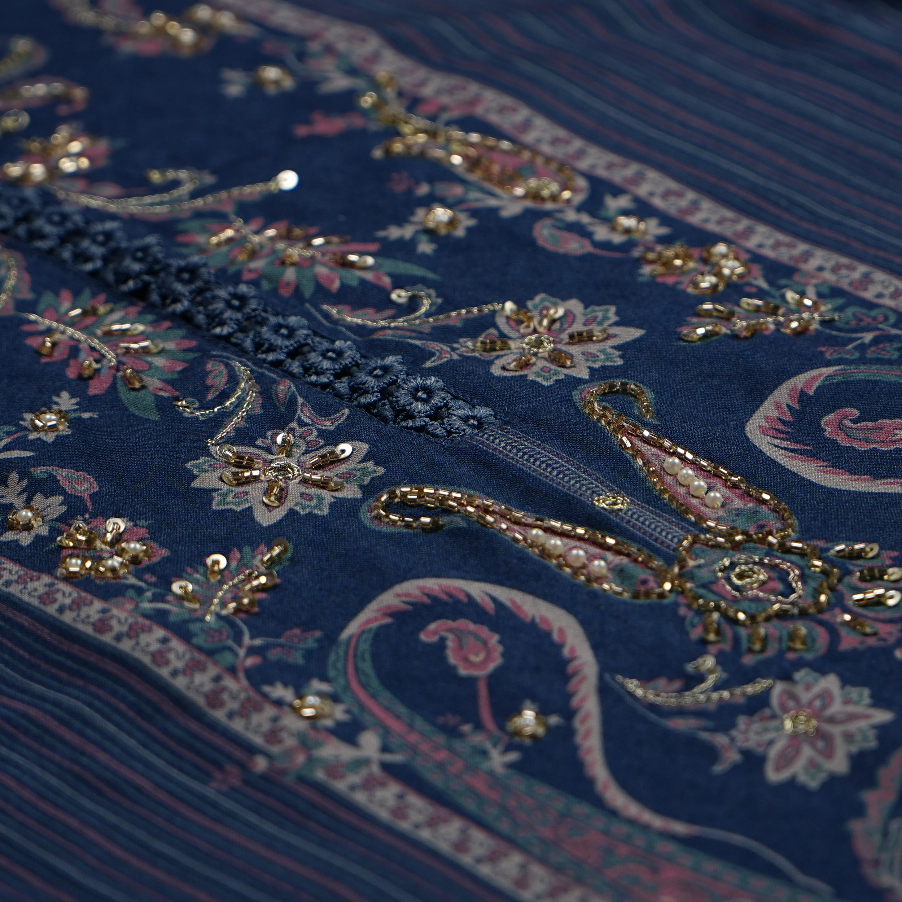 V-Neck Printed Straight Kurta with Pant and Dupatta Set - Image 4