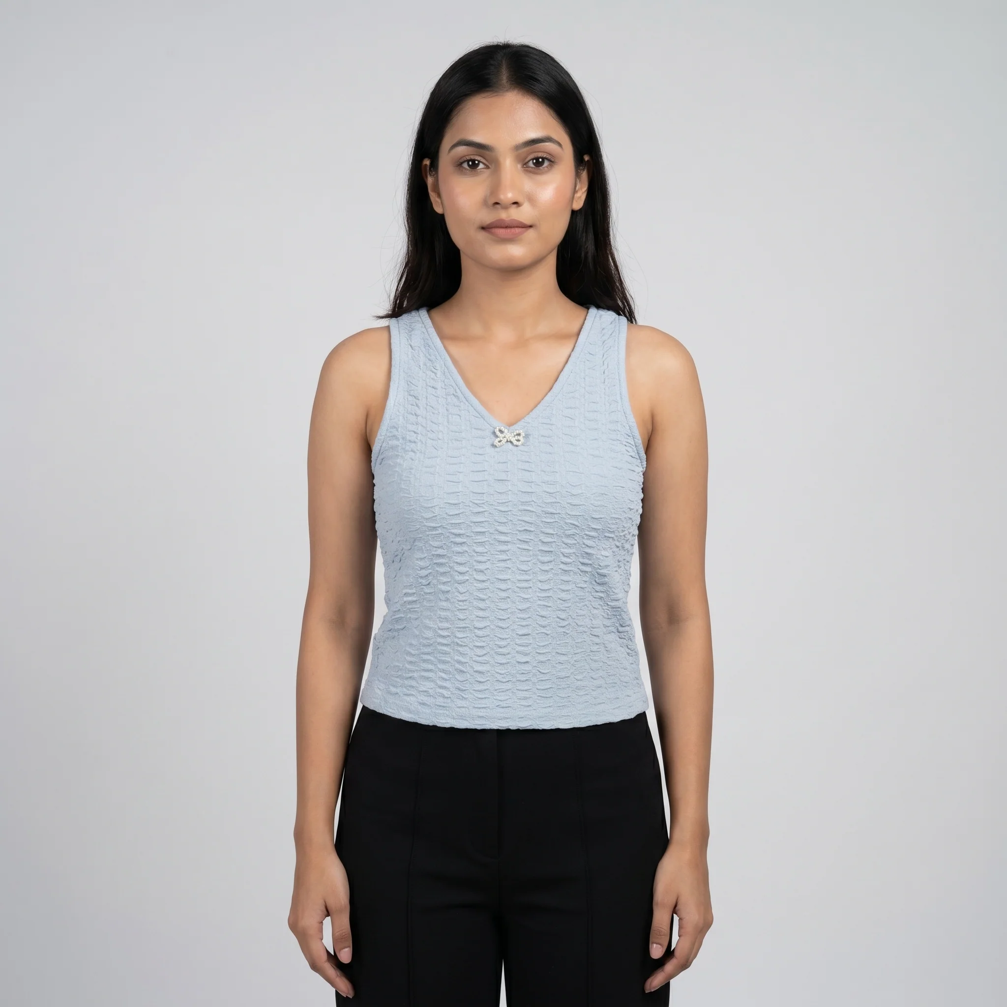 V-Neck Slim Fit Crop Top