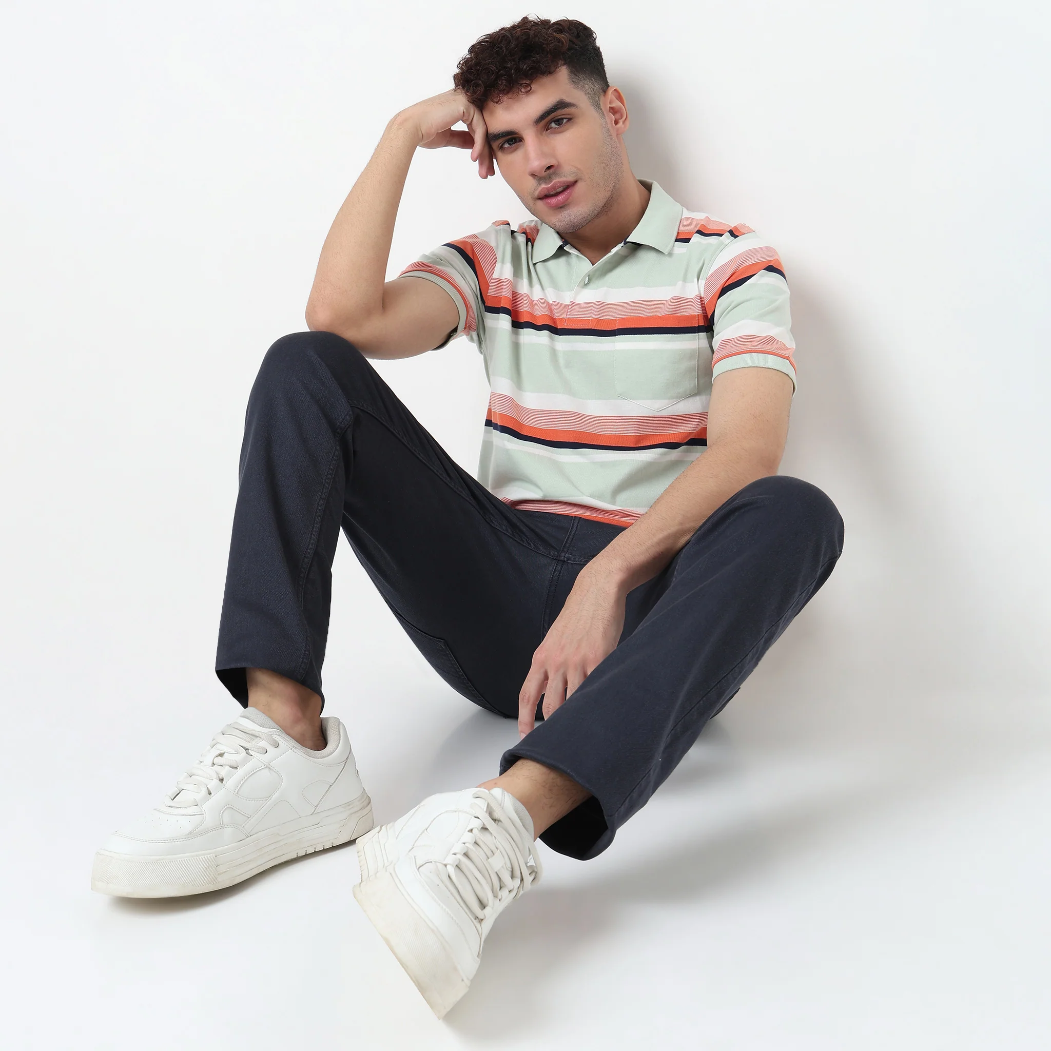 Striped Weekend Polo T-Shirt