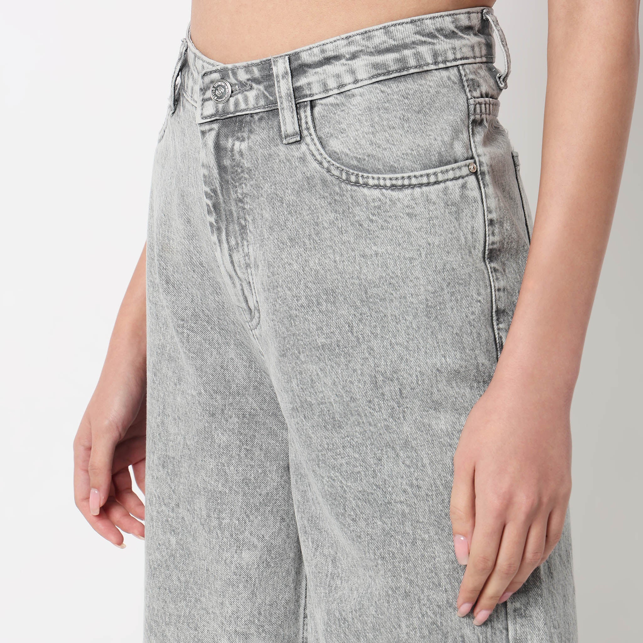 Wide Leg 5 Pocket High Rise Jeans - Image 4