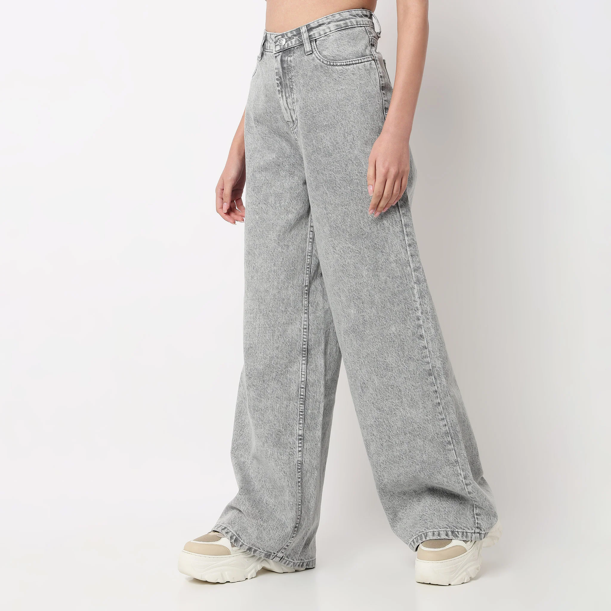 Wide Leg 5 Pocket High Rise Jeans - Image 5