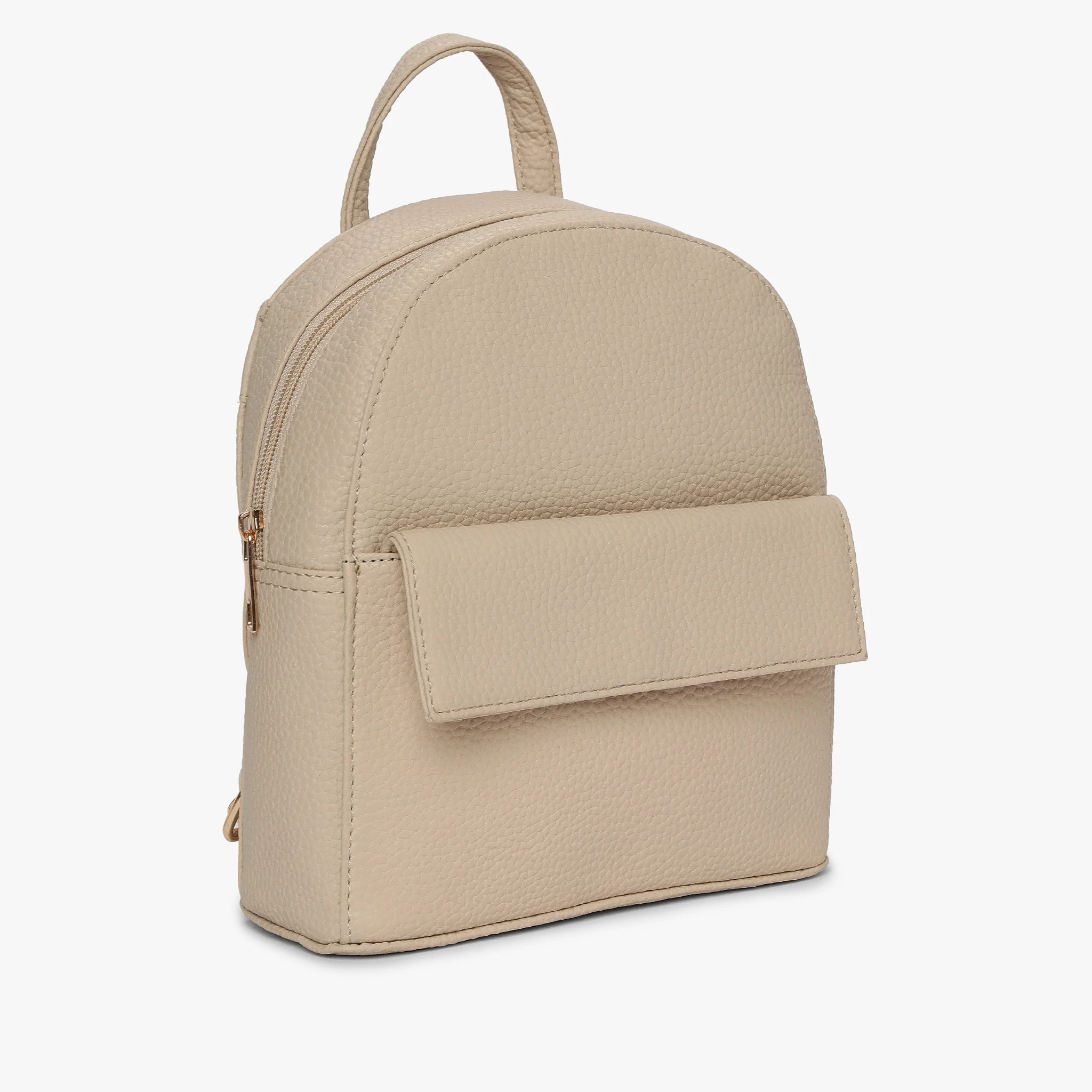 Womens Cream Solid Backpack - Image 6