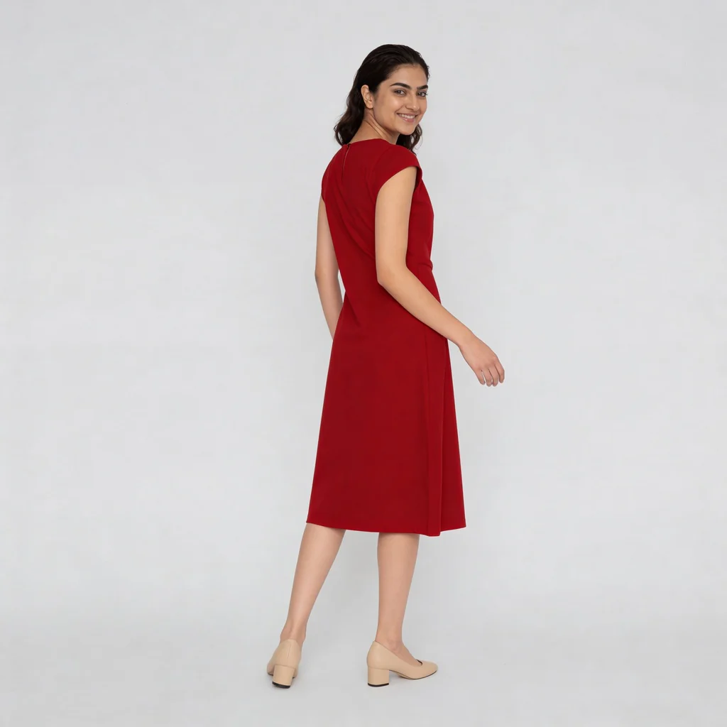 Woven Cap Sleeve Dress - Image 3