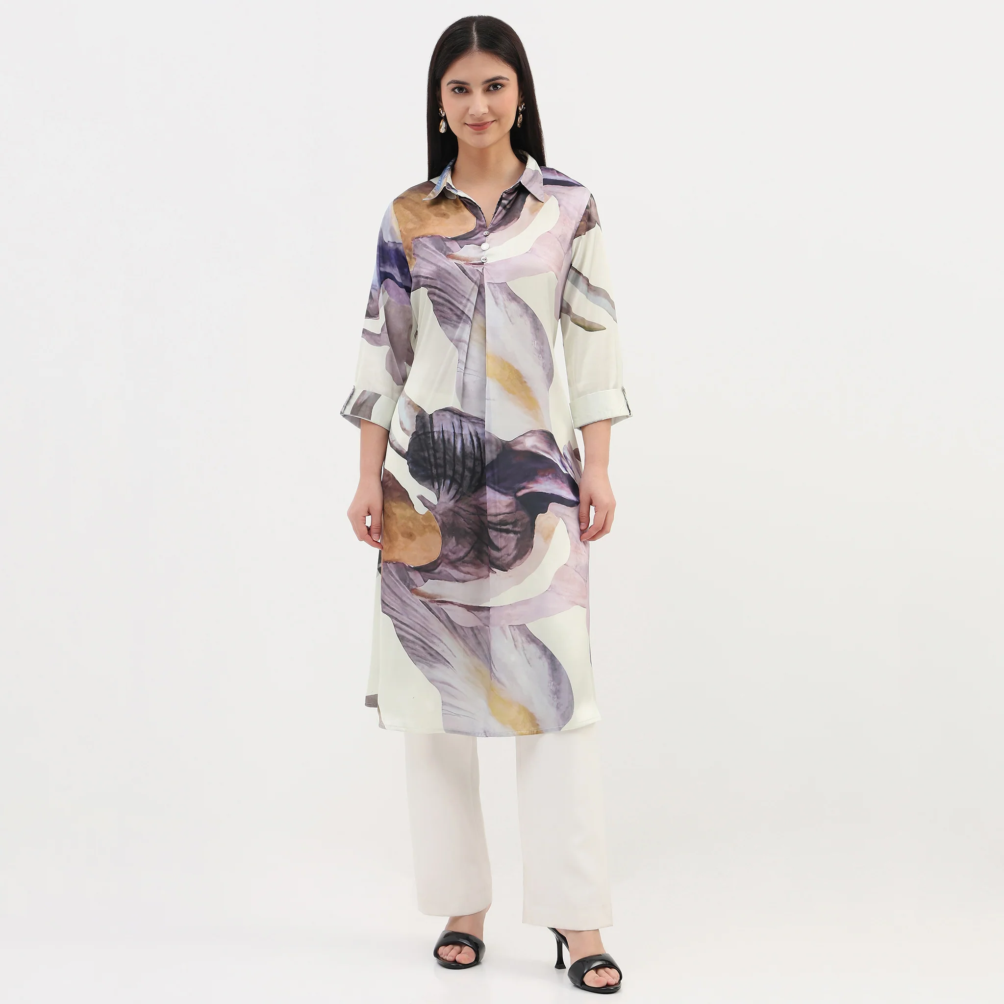 Woven Printed A-Line Kurta - Image 2