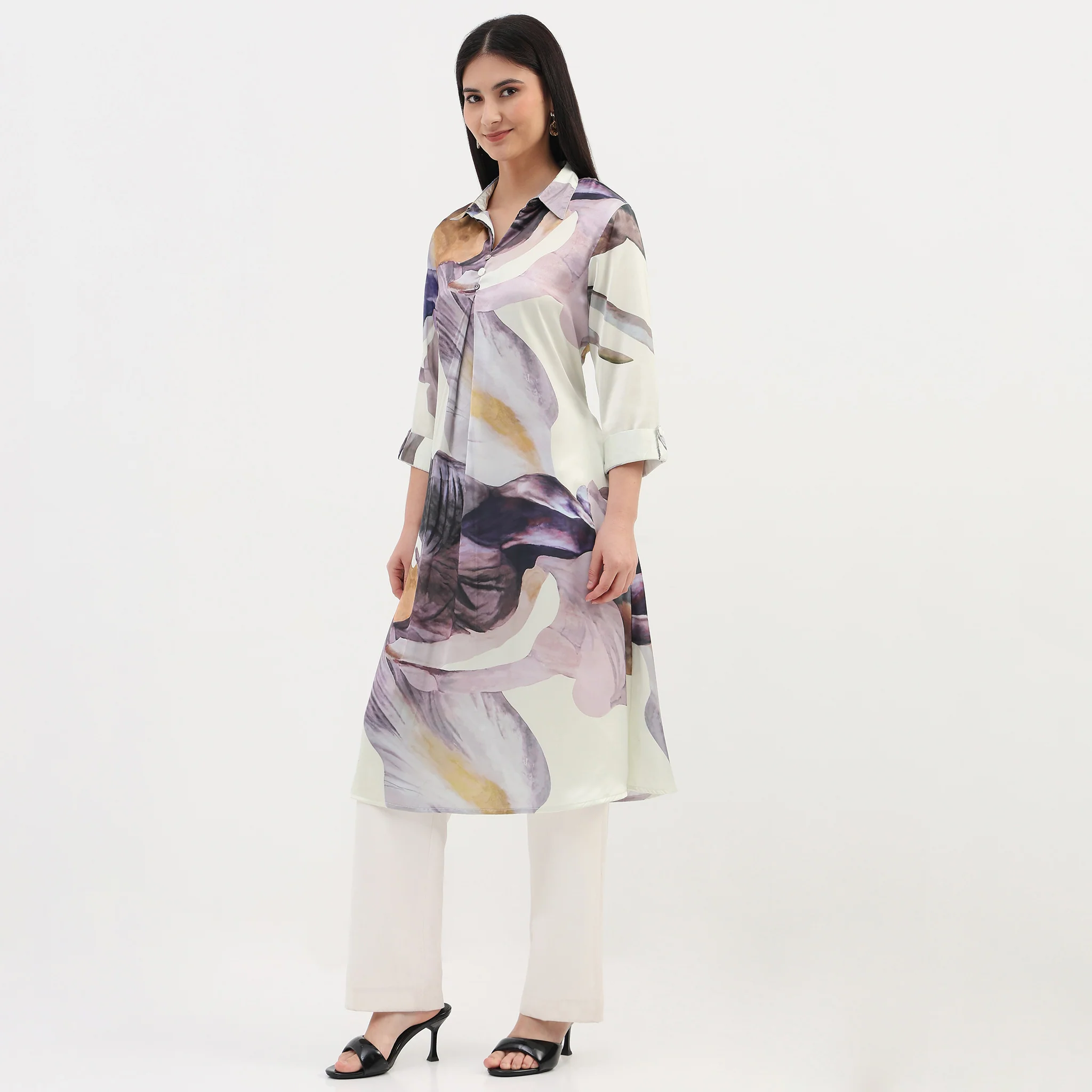 Woven Printed A-Line Kurta - Image 5