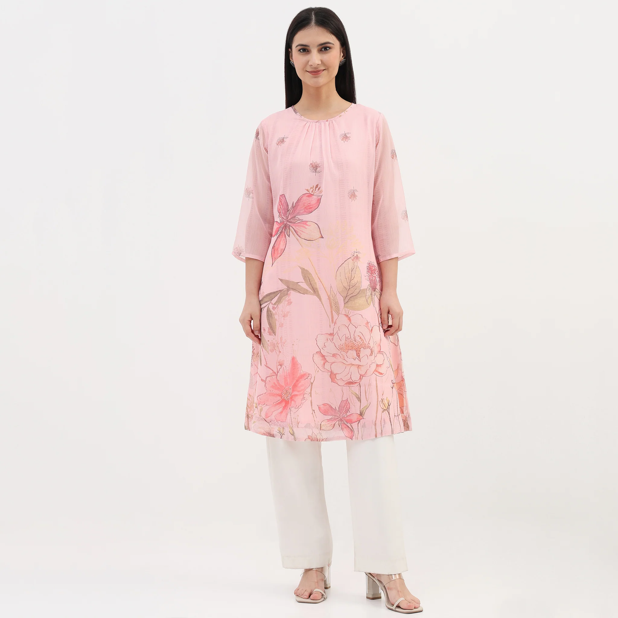 Woven Printed A-Line Kurta - Image 2