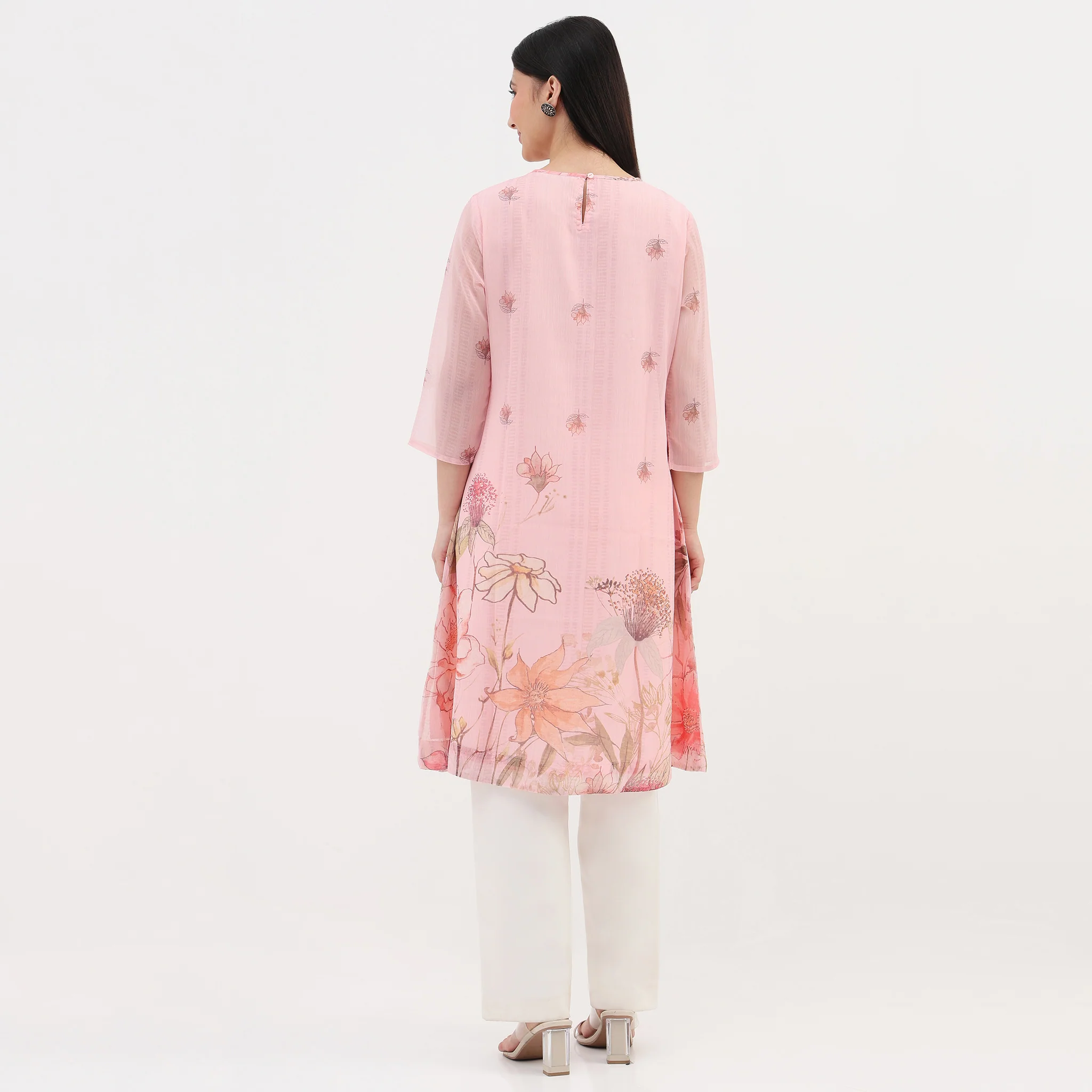 Woven Printed A-Line Kurta - Image 3