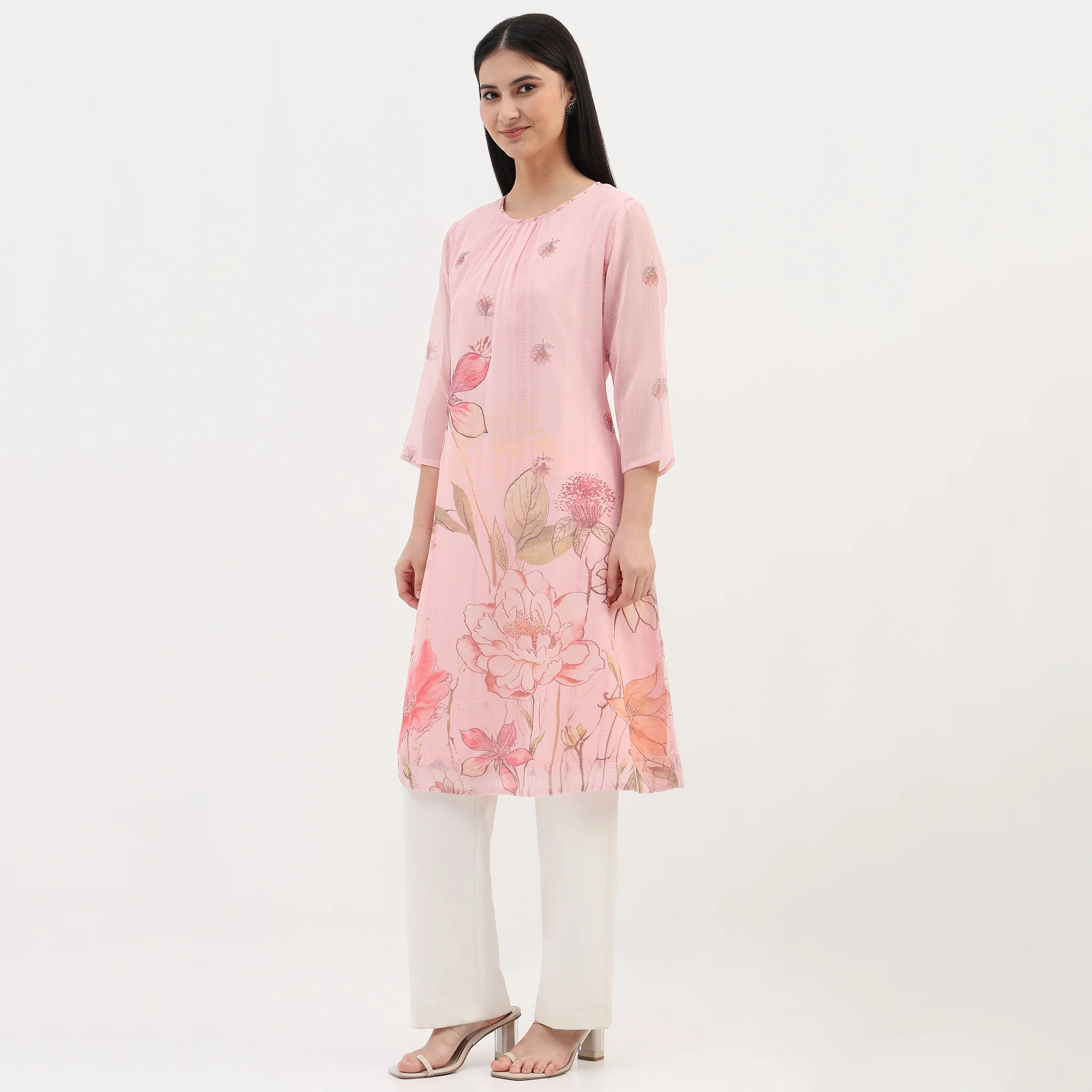 Woven Printed A-Line Kurta - Image 5