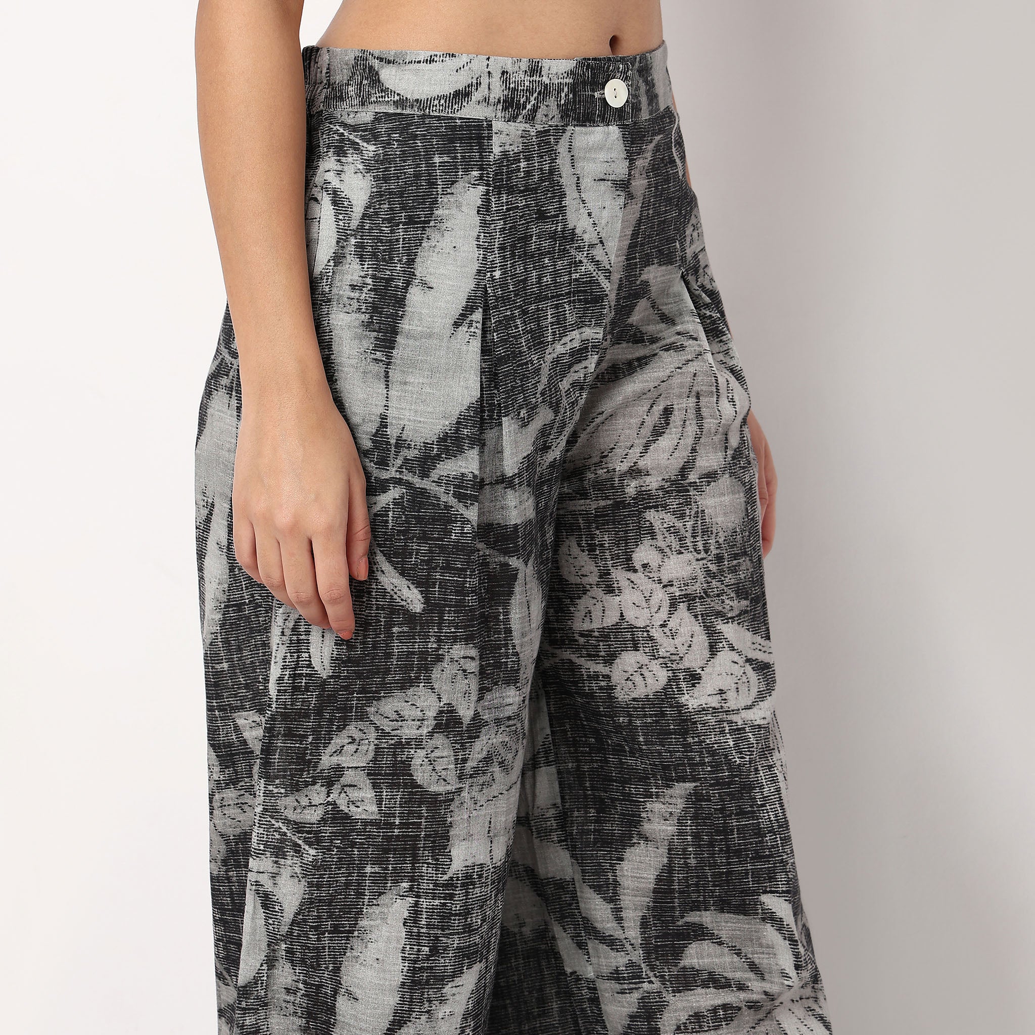 Printed Flared Cotton Palazzos - Image 4