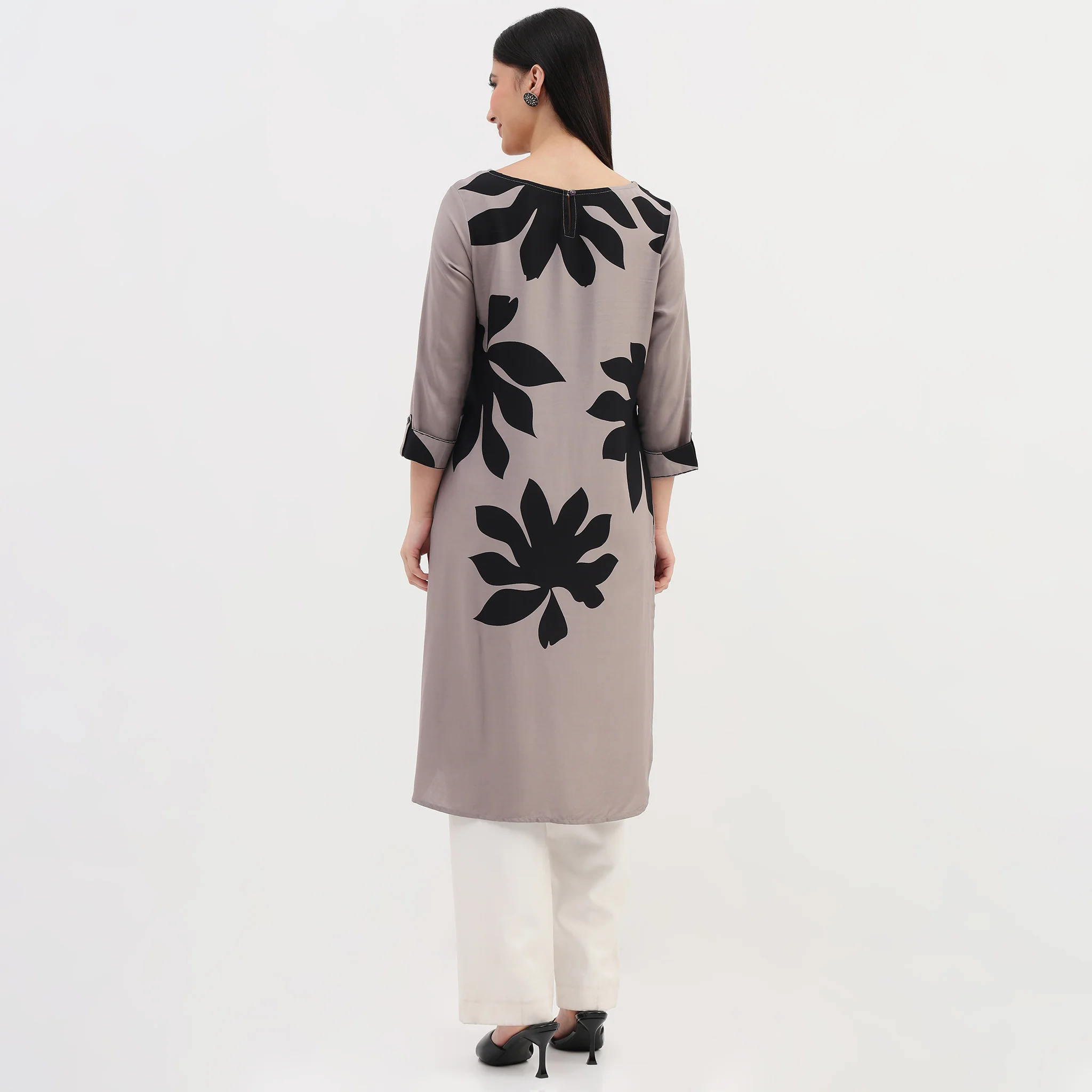 Woven Printed Straight Kurta - Image 3