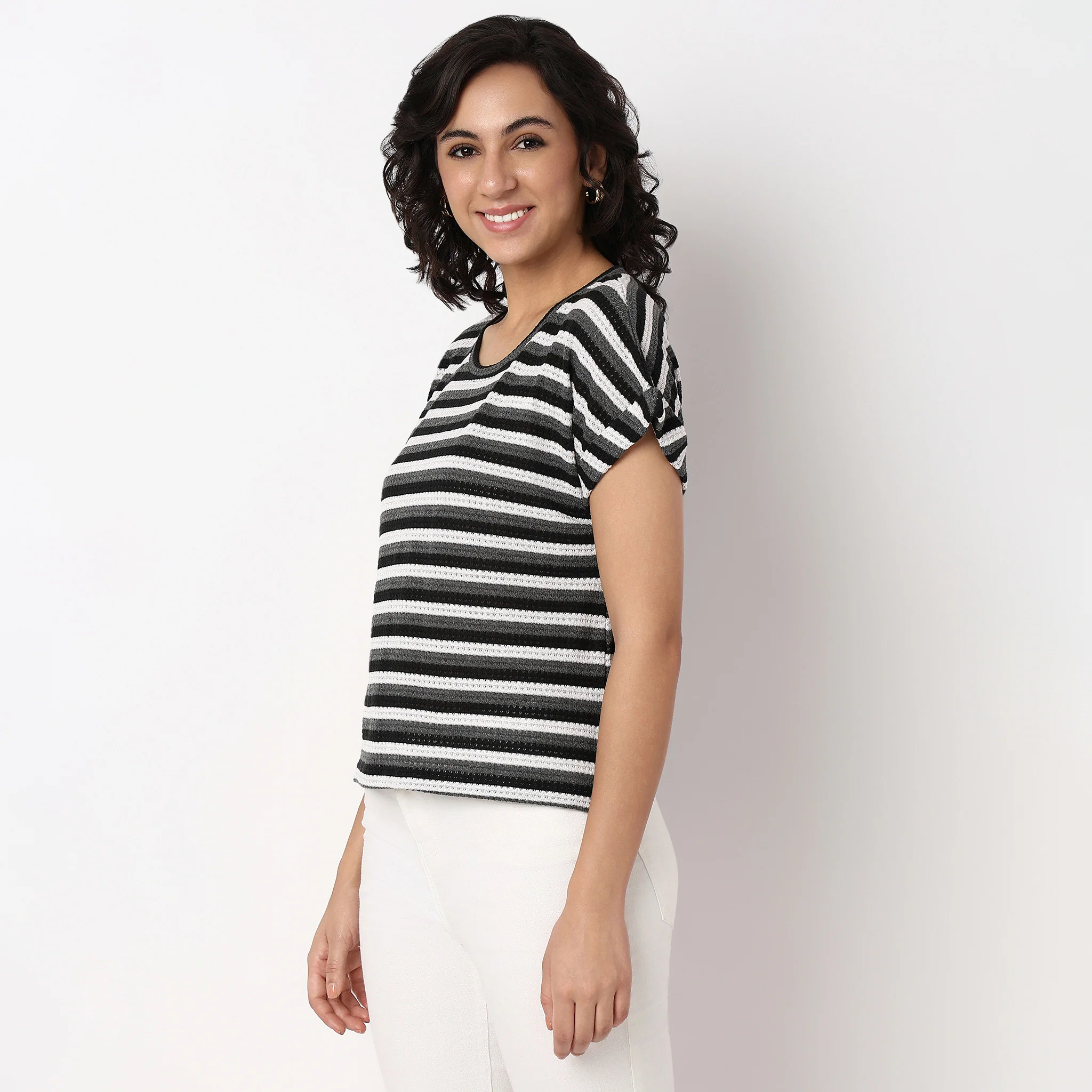 Striped Round Neck Top - Image 5