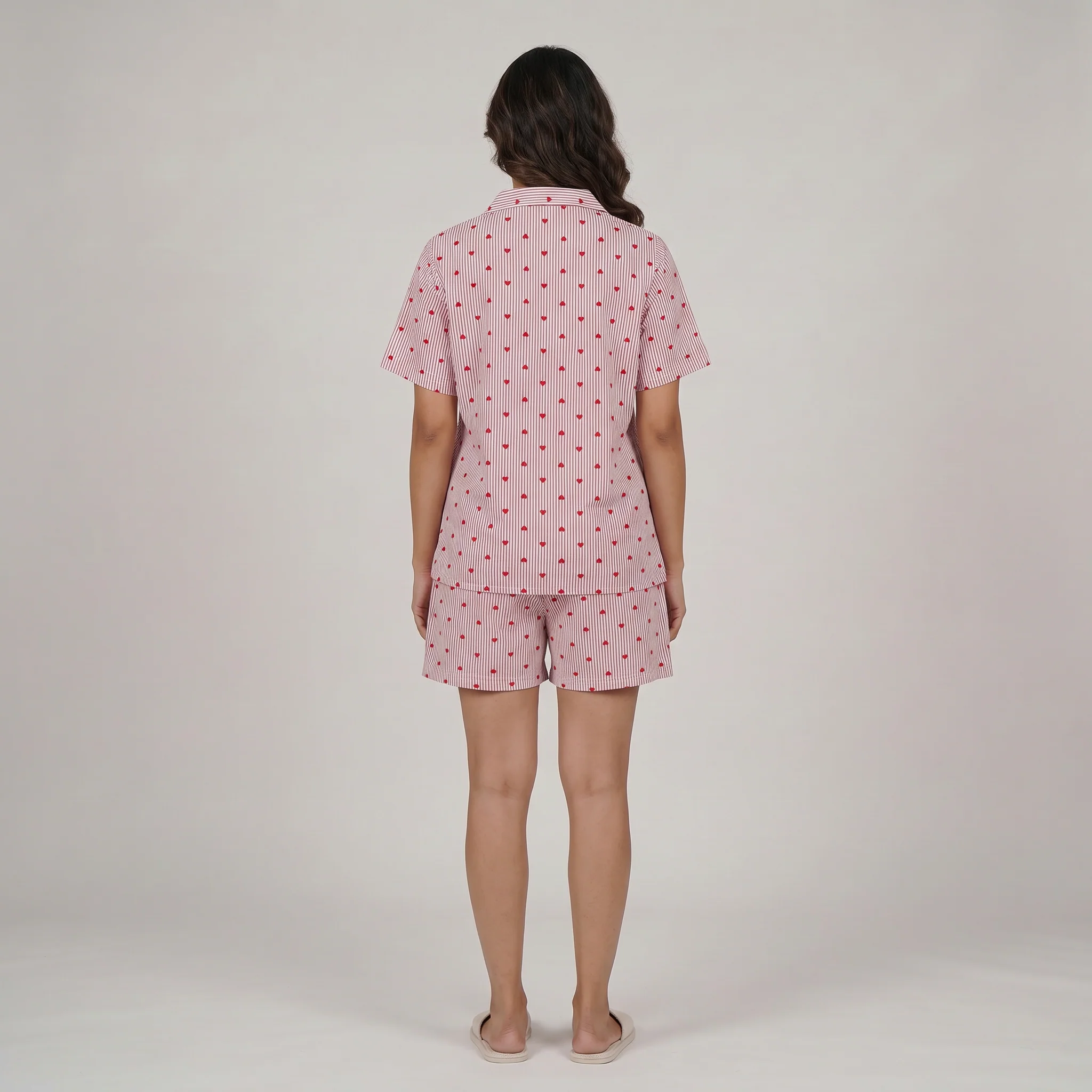 Printed Shirt with Shorts Sleepwear Set - Image 3
